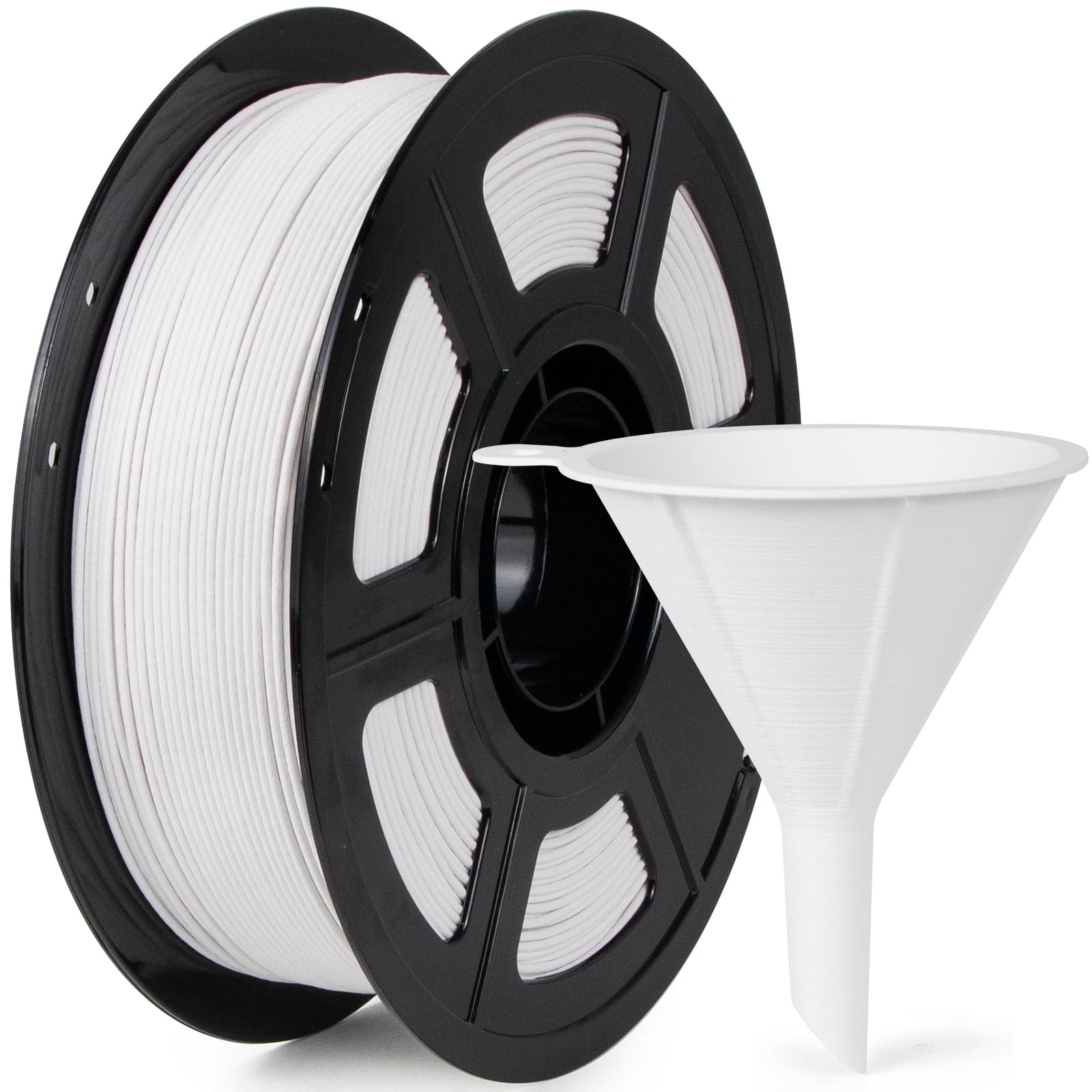 IEMAI Glass Fiber PLA Filament 1.75mm Matte White 1KG, PLA-GF 3D Printer Filament with Dimensional Stability & Low Warpage, High