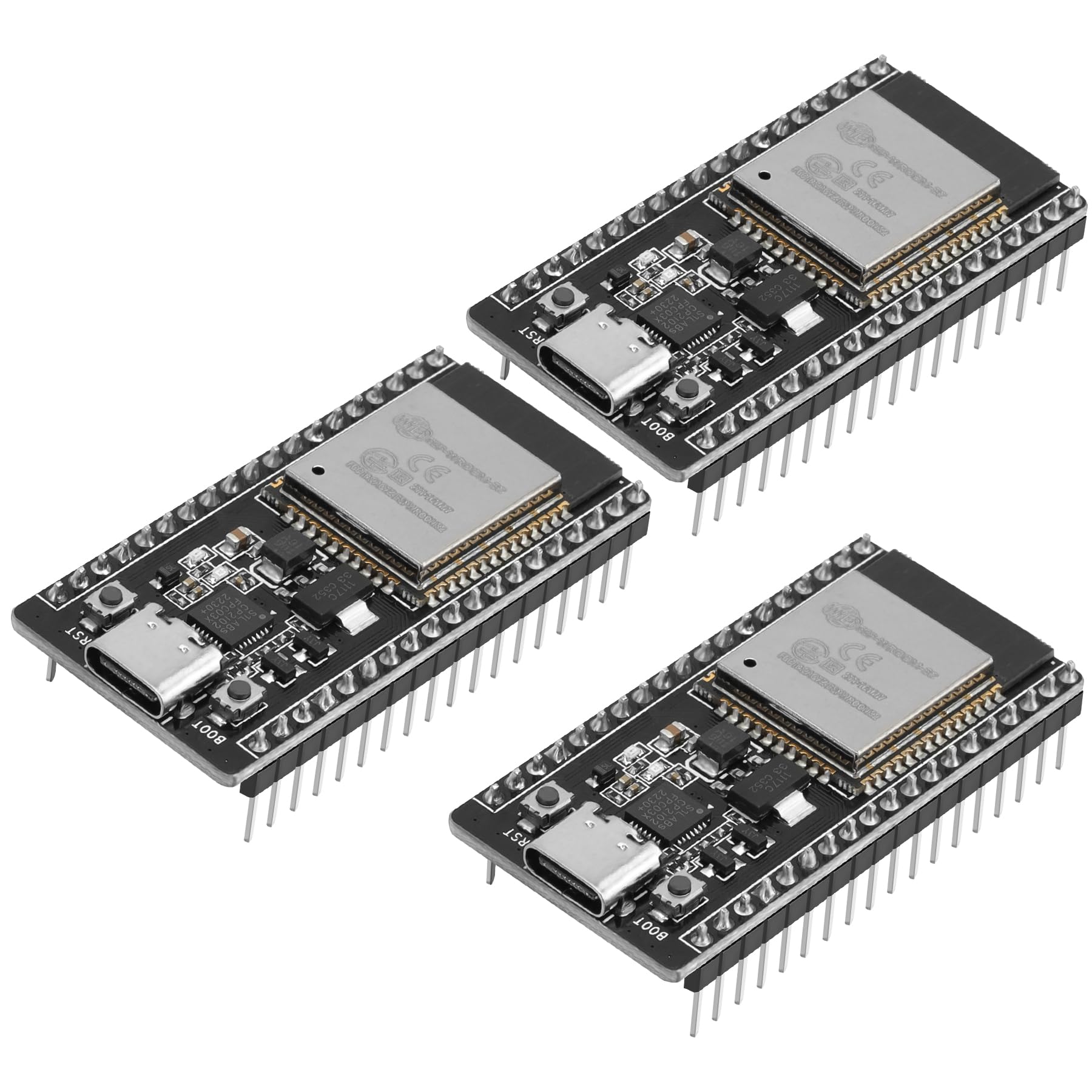 3Pcs Esp32 Esp 32S Esp Wroom 32 Development Board Kits 2.4Ghz Dual Mode Wifi + Bluetooth Dual Cores Microcontroller Processor Us