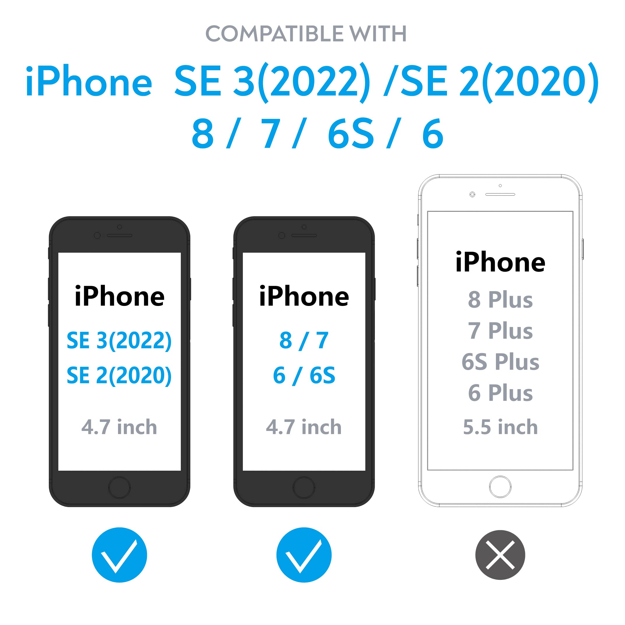 Manto 2 Pack Screen Protector For Iphone Se 3 (2022), Iphone Se 2022 (3Rd Gen), Iphone Se 2020, Iphone 8, Iphone 7, Iphone 6S, I