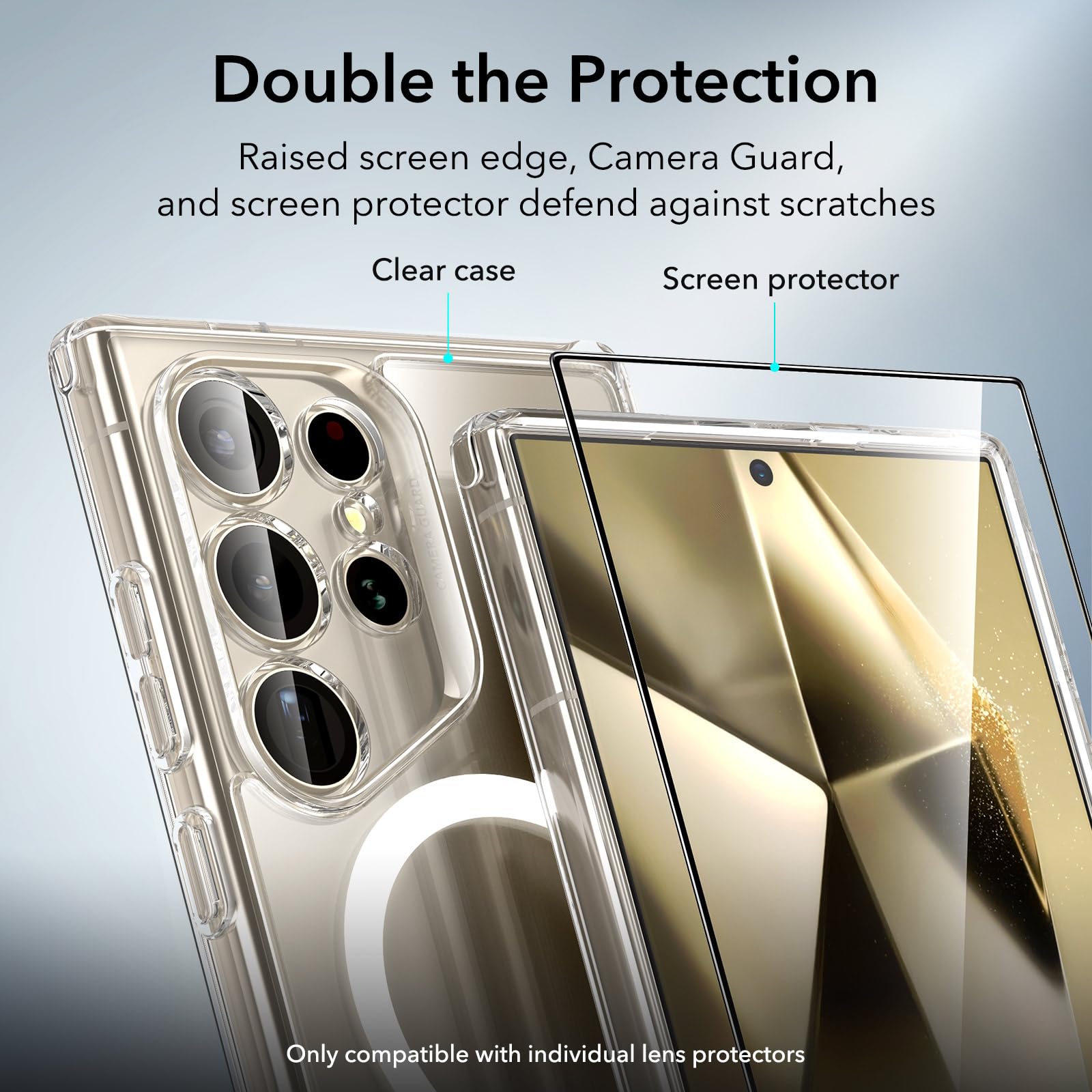 Esr For Samsung S24 Ultra Case Set, 1 Screen Protector, Compatible With Magsafe, Magnetic Case For Samsung Galaxy S24 Ultra, Mil