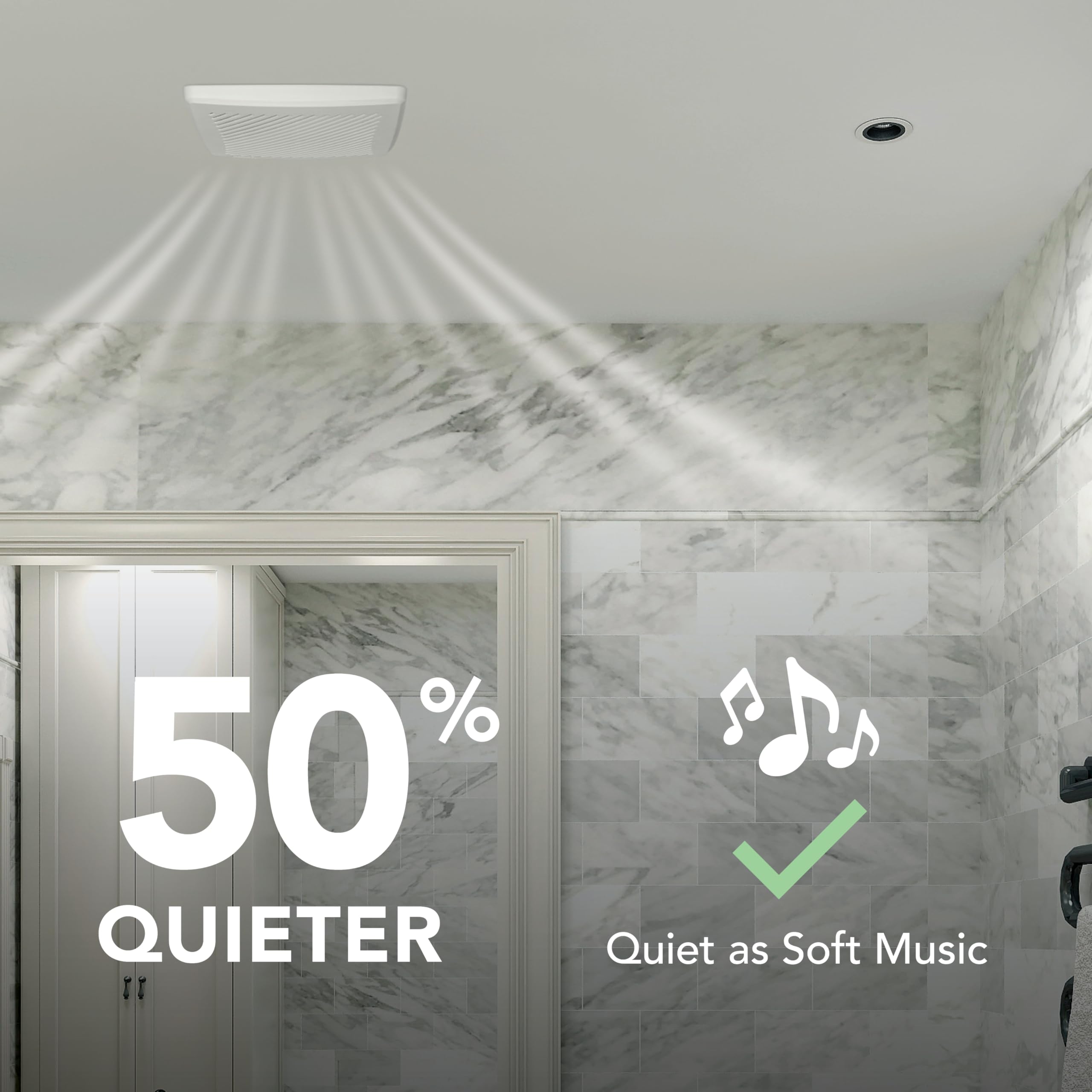 Broan-Nutone Bathroom Exhaust Fan, 50 Cfm Modern Grille, Energy Star Fan, 2.0 Sones