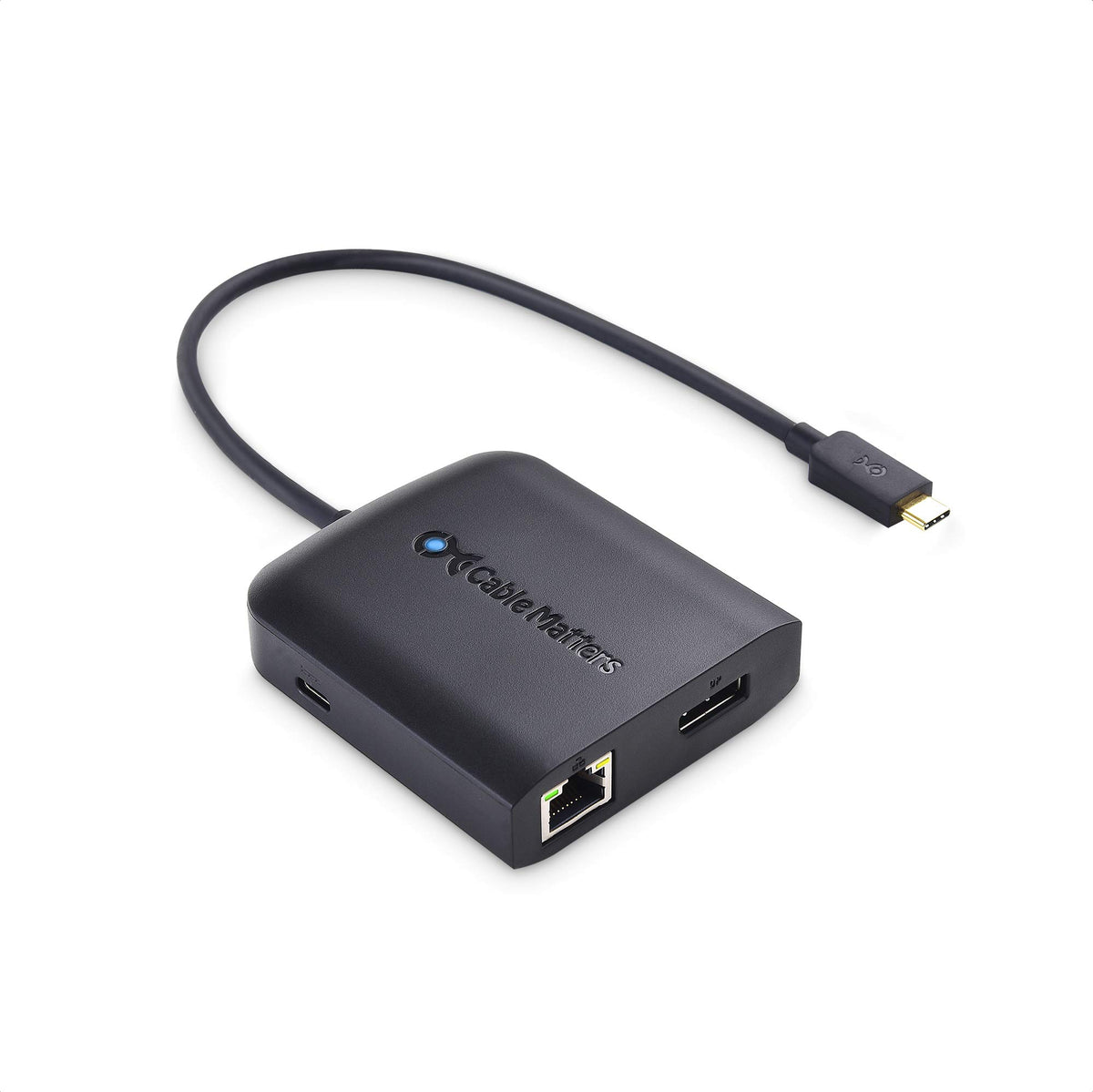 Cable Matters Usb C Multiport Adapter (Usb C Hub Displayport 1.4), 2X Usb 2.0, 480Mbps Ethernet, And 100W Charging In Black   Th
