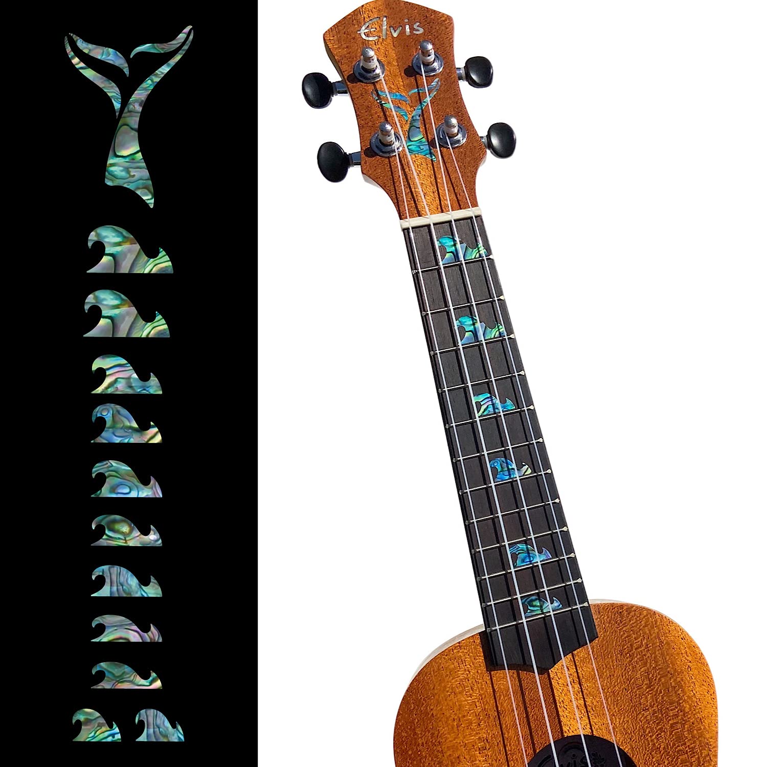 Inlay Sticker Fret Markers for Ukuleles - Whale Waves