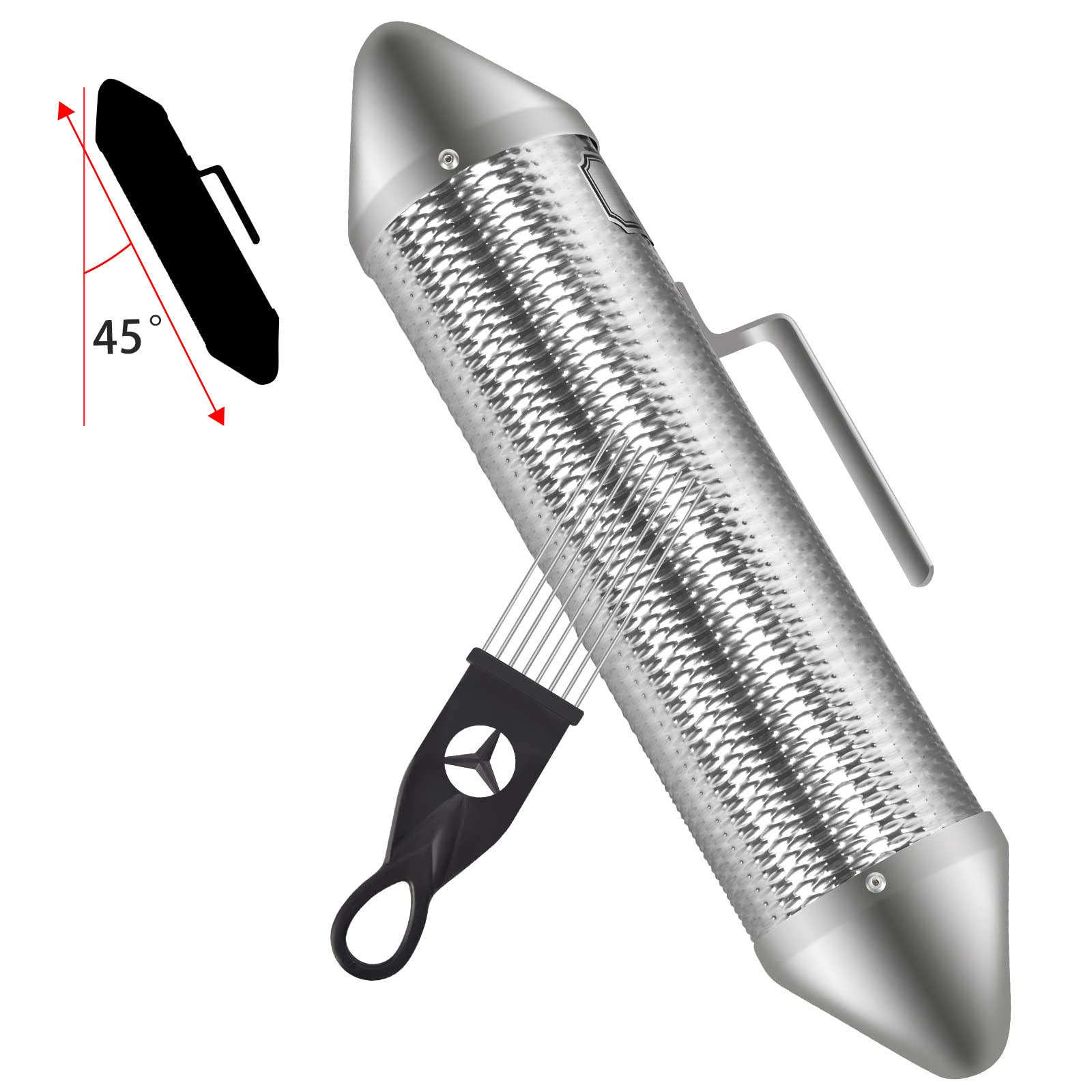 Eastrock Stainless Steel Guiro Instrument Latin Percussion Instrument Shaker Metal Guiro With Scraper,Professional Band Accompan