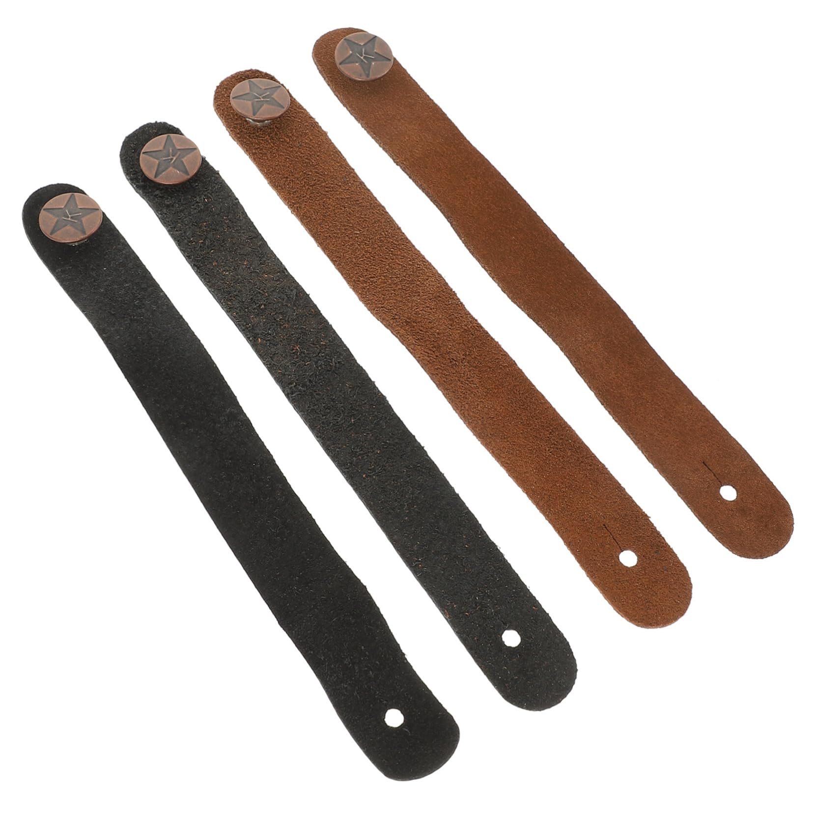 SHOWERORO 1set Guitar Neck Strap Leather Headstock Strap Lock for Acoustic Electric Bass Guitars Ukulele and Easy to Secure Rand