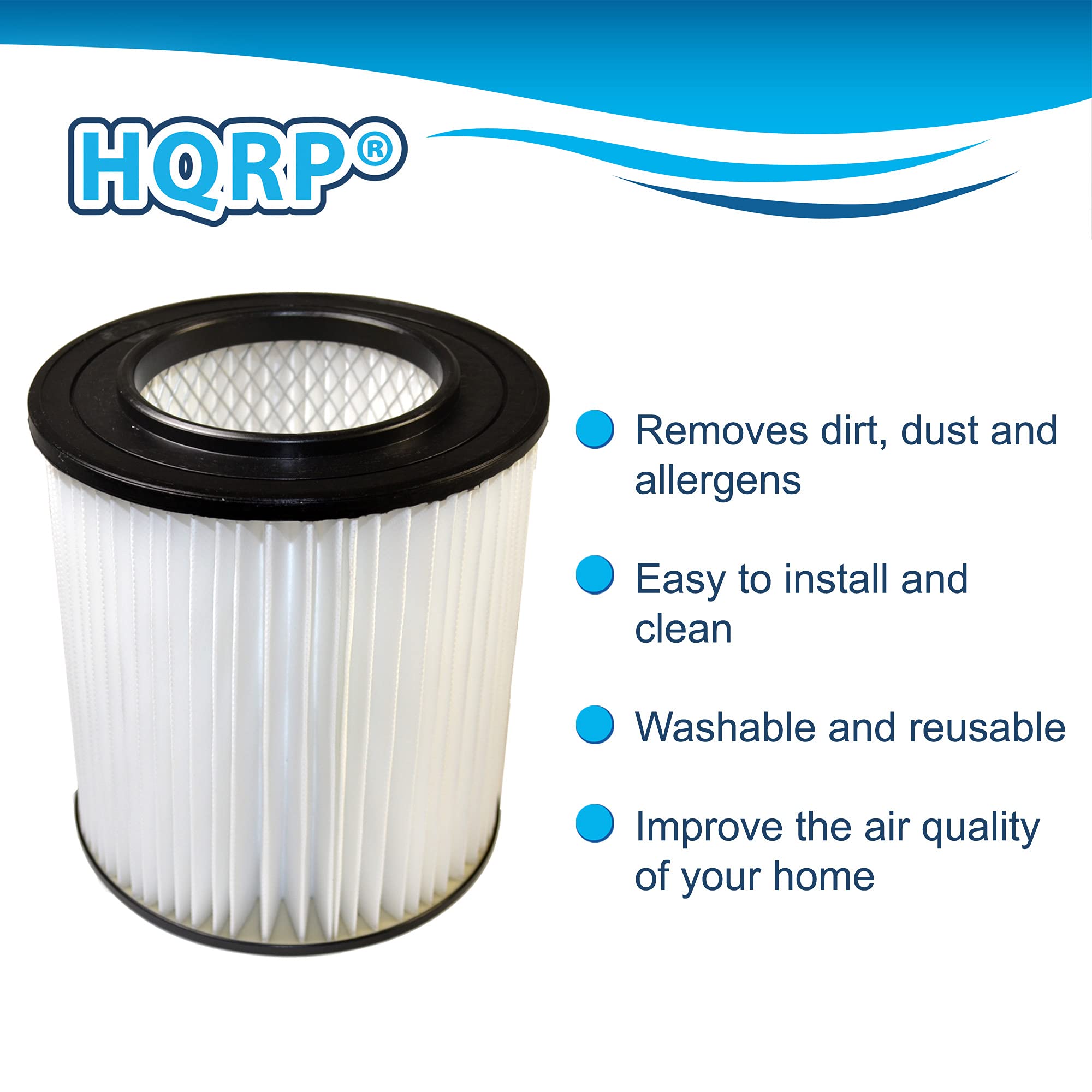 Hqrp 2 Pack 7'' Filter Compatible With Dirt Devil Cv2200, Cv1500, Cv950, Cv2000, Cv2400, Cv2250, Cv2600, Cv2650, Cv1800, Cv1850