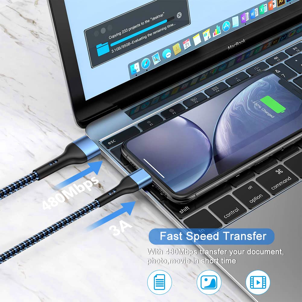 Durcord 4Pack Lightning Cable - MFi Certified iPhone Charger Cord, Fast Charging, 1.5/3/6ft, Compatible with iPhone 13/12/11/XS