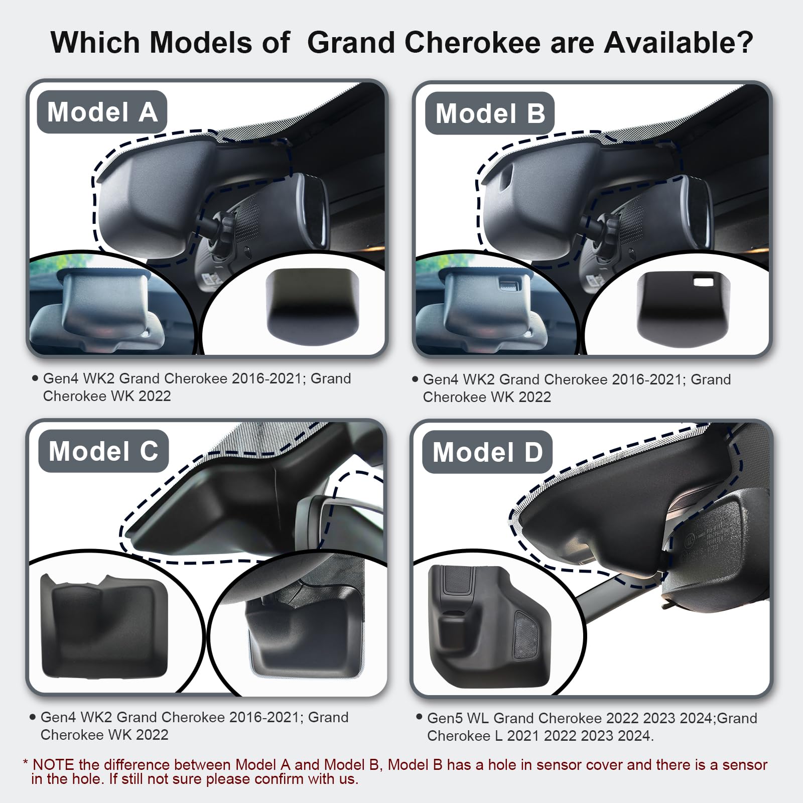 Mangoal 4K Dash Cam Custom For Gen5 Grand Cherokee 2022 2023 2024,Grand Cherokee L 2021 2024 (Model D), Laredo Limited Overland