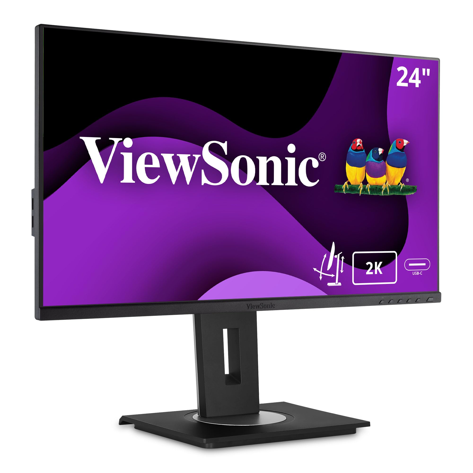 Viewsonic Vg2455 2K 24 Inch Ips 1440P Monitor With Usb 3.1 Type C Hdmi Displayport And 40 Degree Tilt Ergonomics For Home And Of