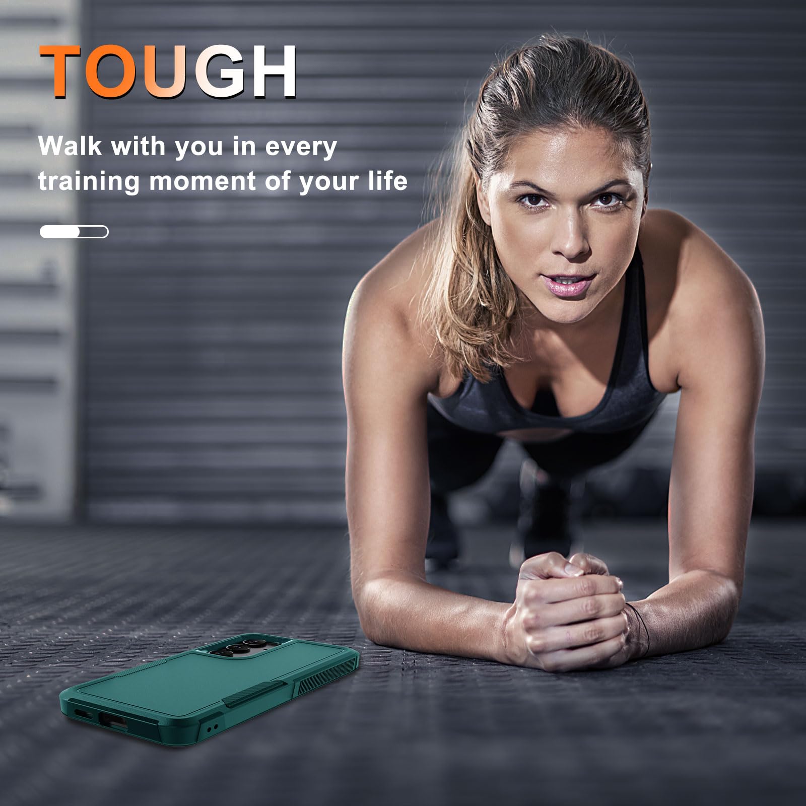 Rmocr Case For Samsung Galaxy S24 Plus, Full Body Heavy Duty Rugged Shockproof Protective Phone Cover With Lanyard Strap, Temper