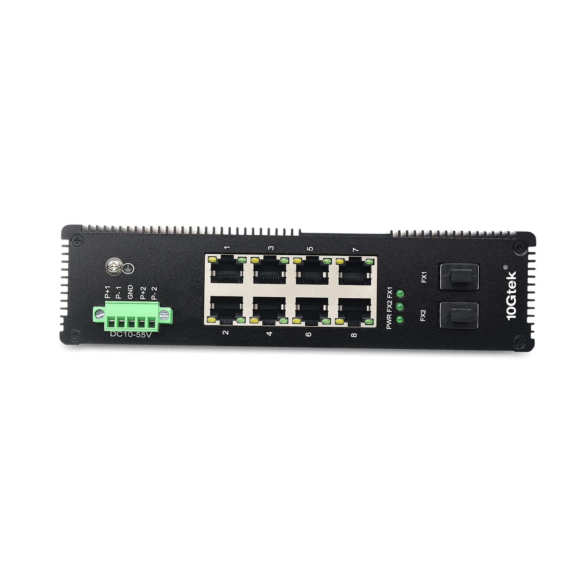 10 Port Gigabit Ethernet Fiber Converter, , Industrial Din Rail Network Switch( 40C ~ +85C), Poe 802.3Af/At (W/20 Km Sfp Transce