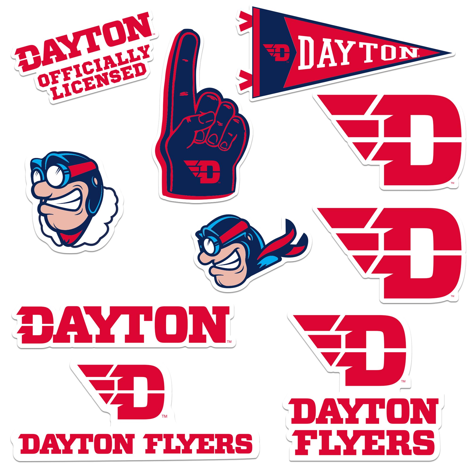 University Of Dayton 9Ct Vinyl Large Deluxe Stickers Variety Pack   Laptop, Water Bottle, Scrapbooking, Tablet, Skateboard, Indo