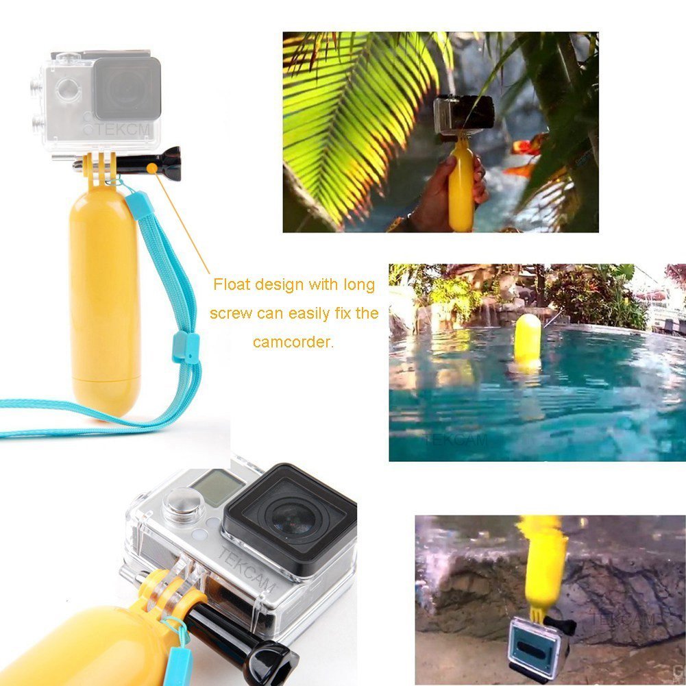 Tekcam Action Camera Selfie Stick Floating Hand Grip Compatible With Akaso Ek7000 Brave 7 Le Brave 4 V50X, Gopro Hero 13 12 11 10 9, Dji Osmo Action 5 Pro, Apexcam, Dragon Touch, Sjcam Action Camera