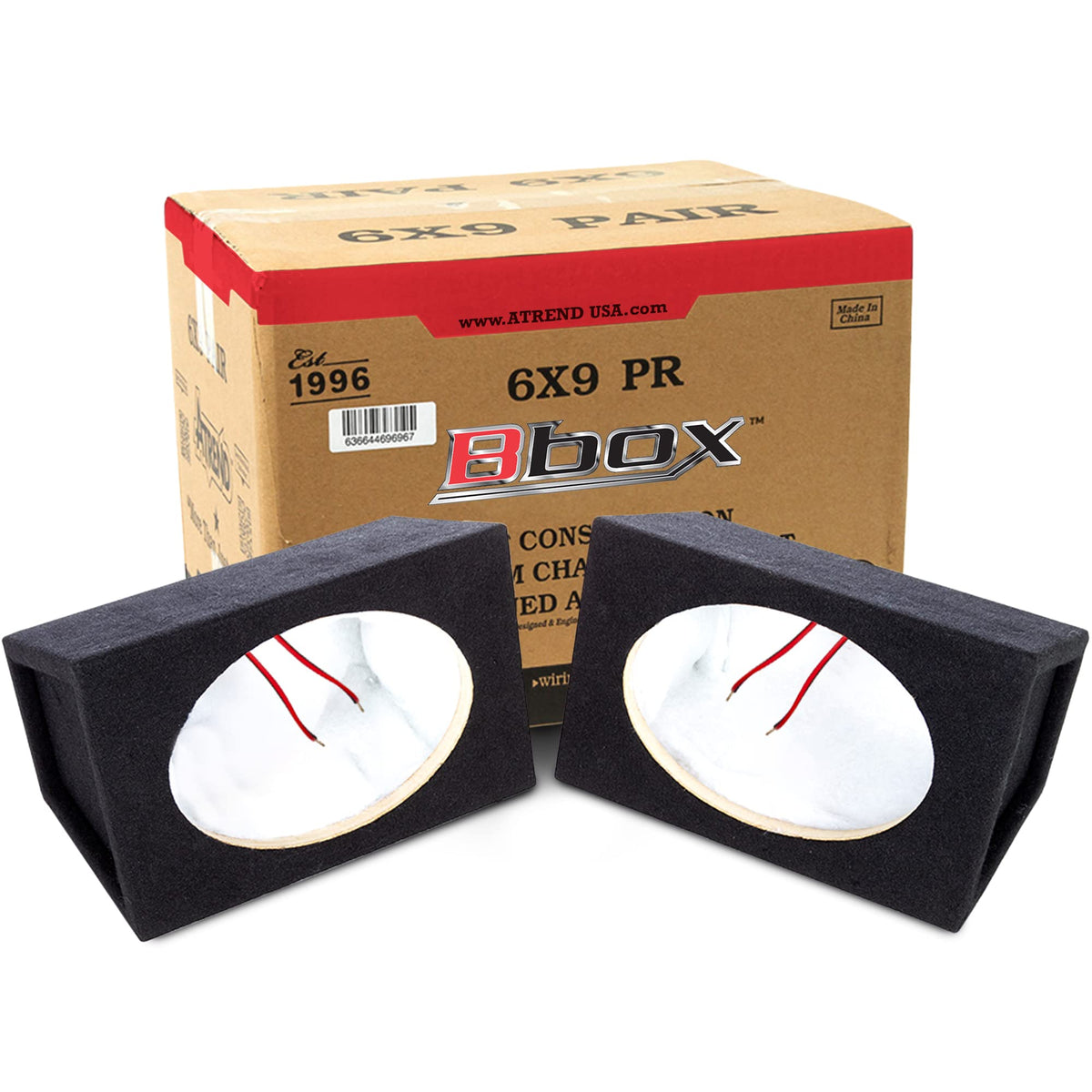 Atrend Bbox Pro Audio Tuned Car Speaker Boxes & Enclosures - 6X9 Speaker Box For Great Sound Quality For Home & Vehicle- Nickel 