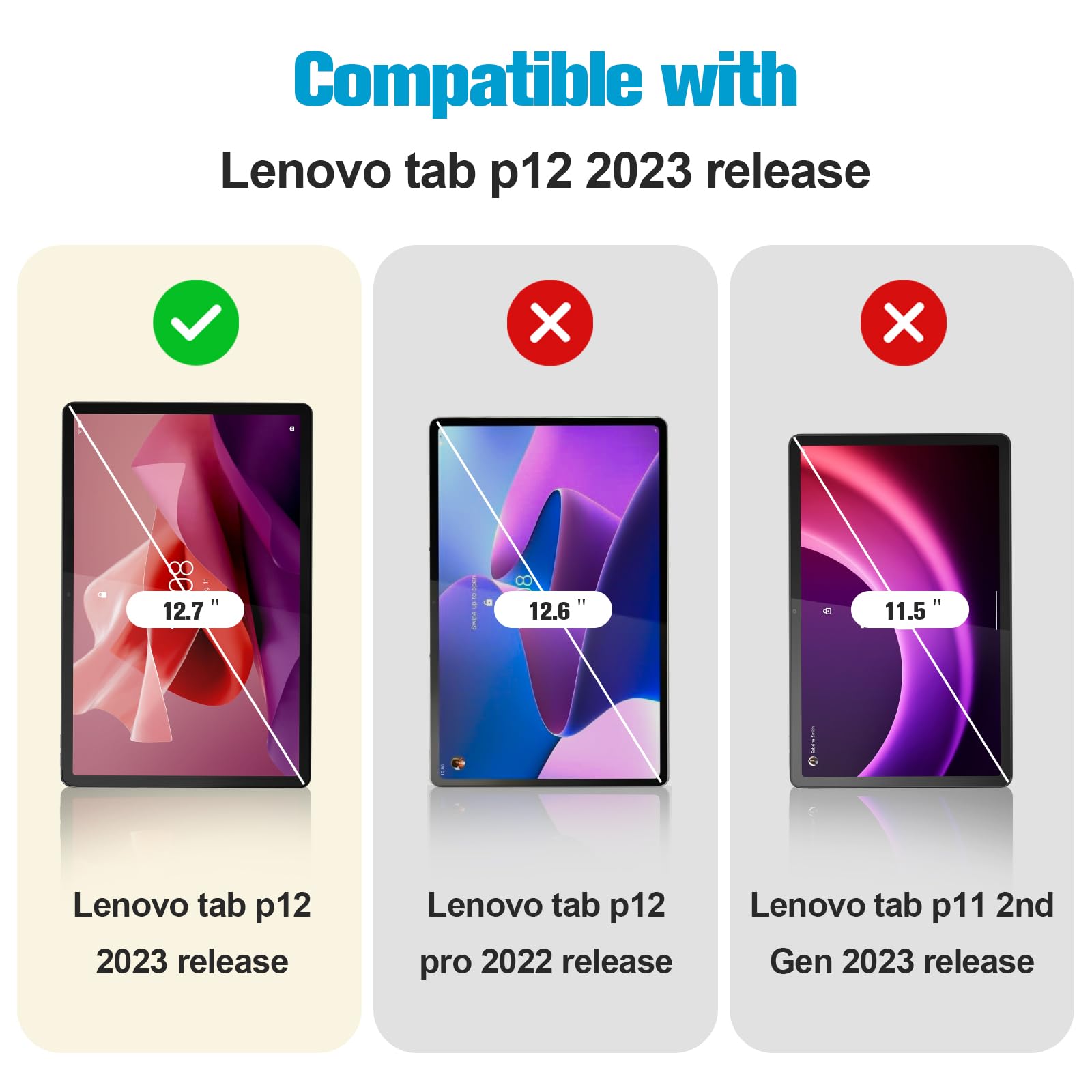 Procase 2 Pack Screen Protector For 12.7' Lenovo Idea Tab Pro 2025/Yoga Tab Plus 2025/Tab P12 2023, Tempered Glass Film Guard For 12.7' Lenovo Idea Tab Pro/Yoga Tab Plus/Tab P12 2025 2023 Release