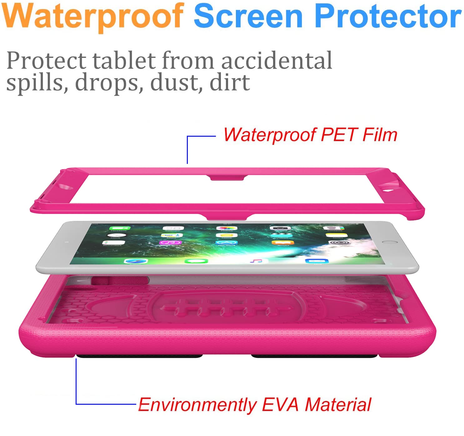 Bmouo Kids Case For Ipad 5Th/6Th Generation (9.7 Inch, 2017/2018), Ipad Air 2 Case With Screen Protector, Shockproof Handle Stan