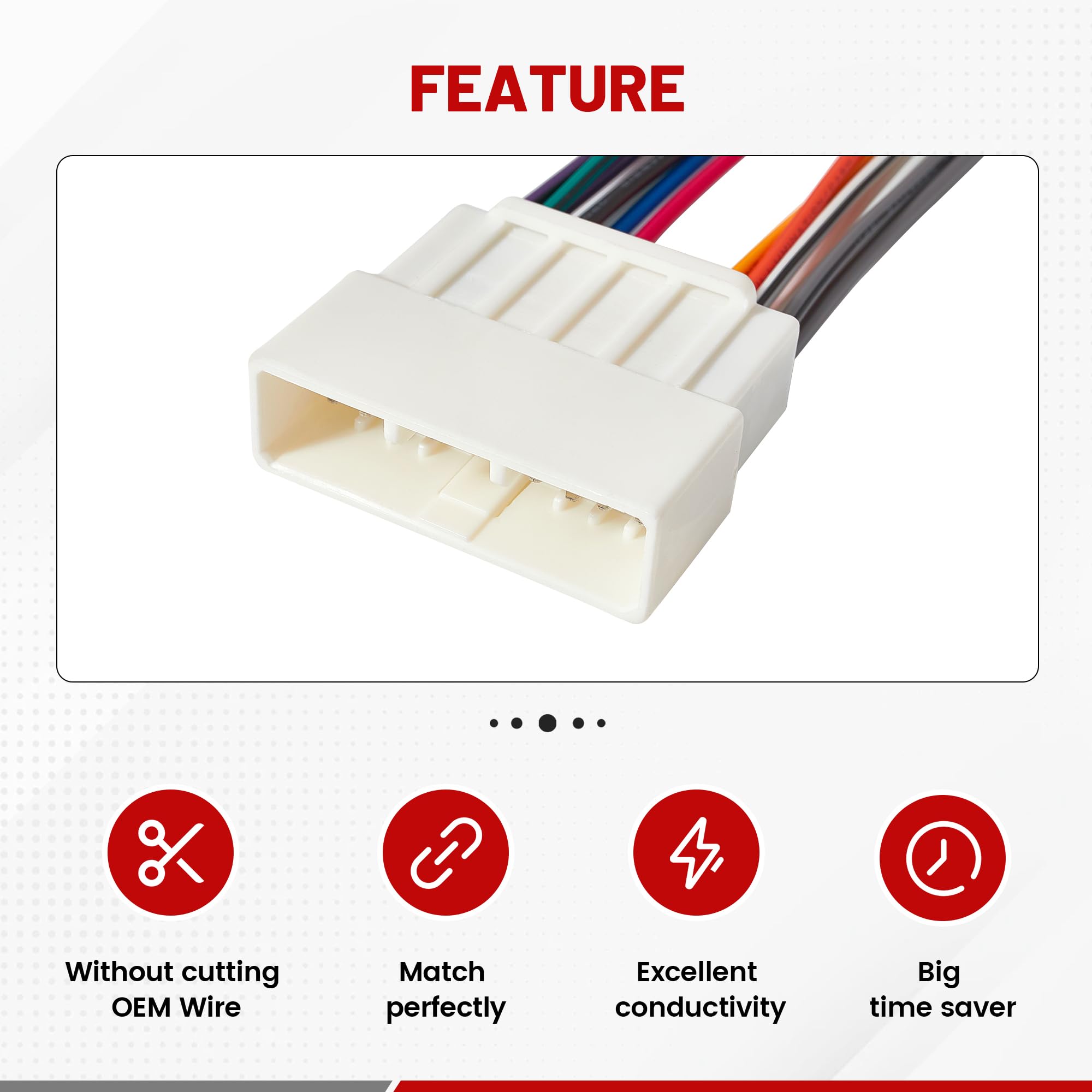 Red Wolf Radio Wiring Harness Adapter 16 Pin Connector Replacement For Honda Accord Civic Crv 1986 1998, Acura Integra Cl Rl 1986 2001 Vehicles Aftermarket Stereo Cable Plug
