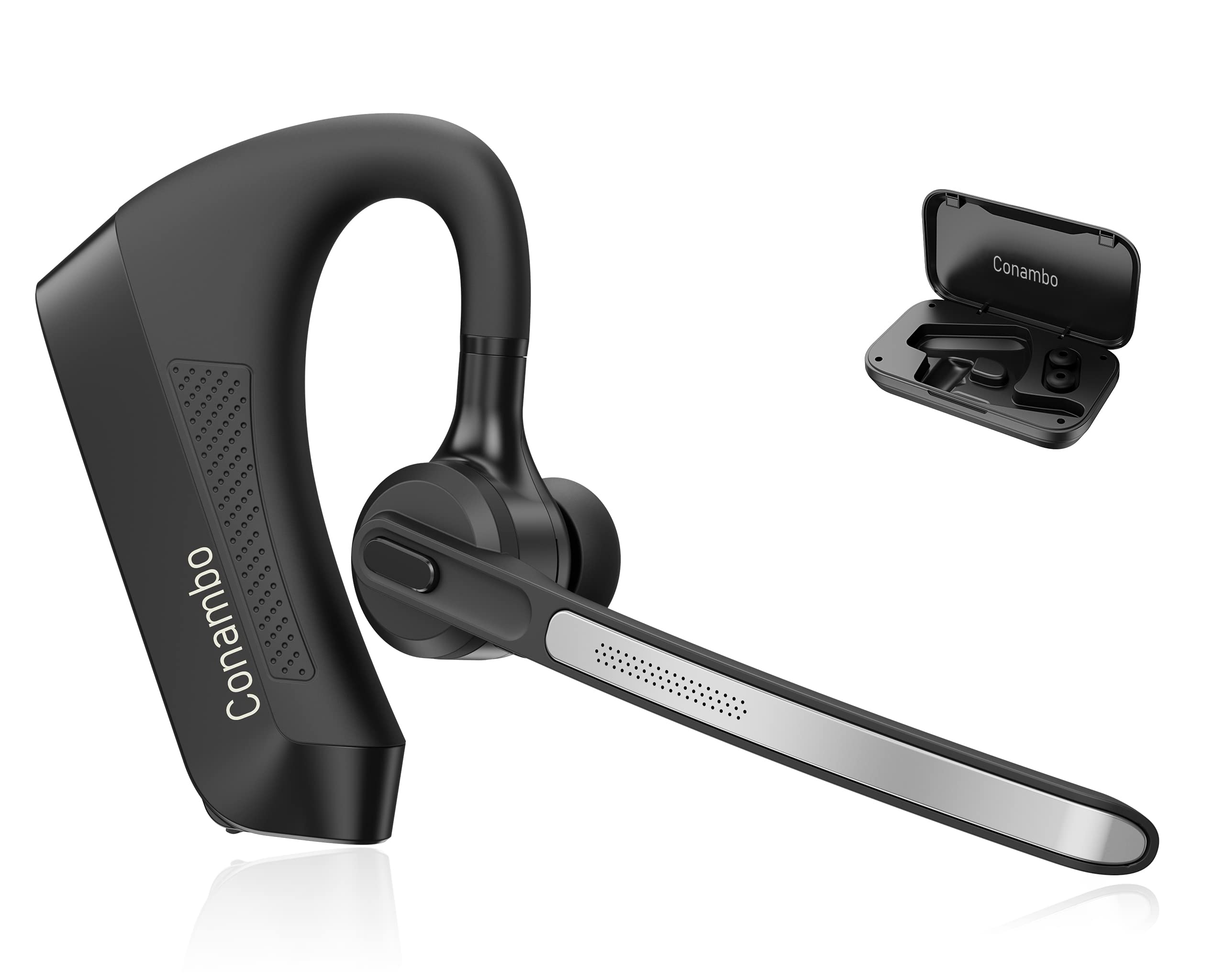 Conambo K21 Bluetooth Headset V5.1, Bluetooth Earpiece with CVC 8.0 Dual Mic Noise Cancelling Wireless Headphone  Mute & Volume