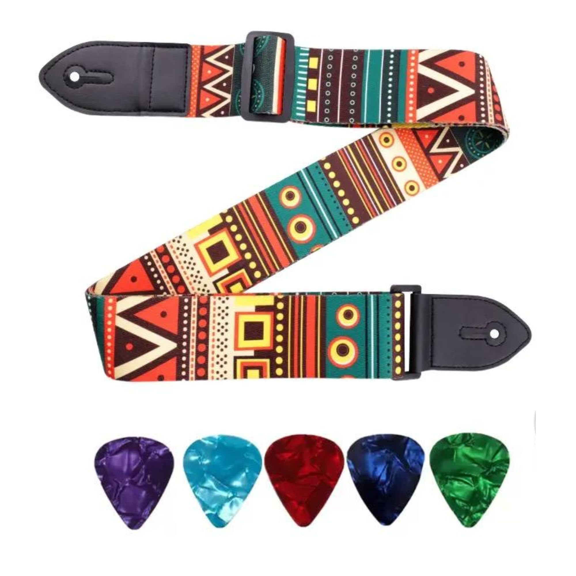 SG Musical Guitar Strap for Acoustic Adjustable Buckle Electric Guitar Polyester Guitar Belt For Acoustic/Bass/Electric Guitars 