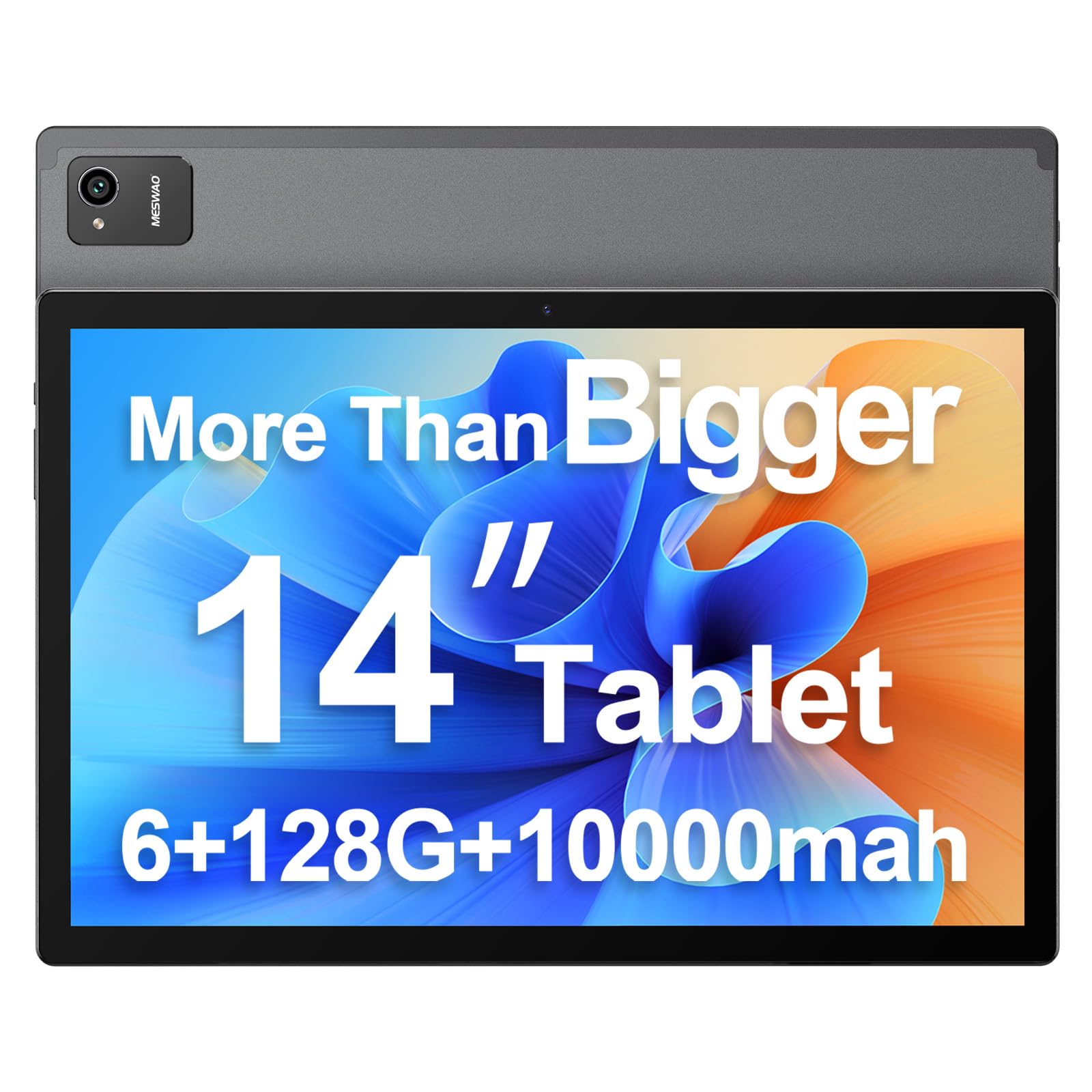 Meswao Tablet 14 Inch Android 13 Tablet, Large Tablet With 1200P Ips Hd Big Screen, 8Core, 6Gb+128Gb, Wi Fi 5, Max 256G Tf Card