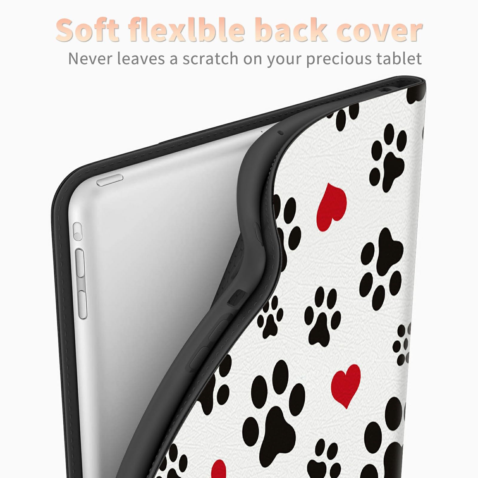 Cute Dog Paw Prints Case For Samsung Galaxy Tab S8 (2022) / Galaxy Tab S7 (2020) 11 Inch, Multiple Viewing Angles Case With S Pe