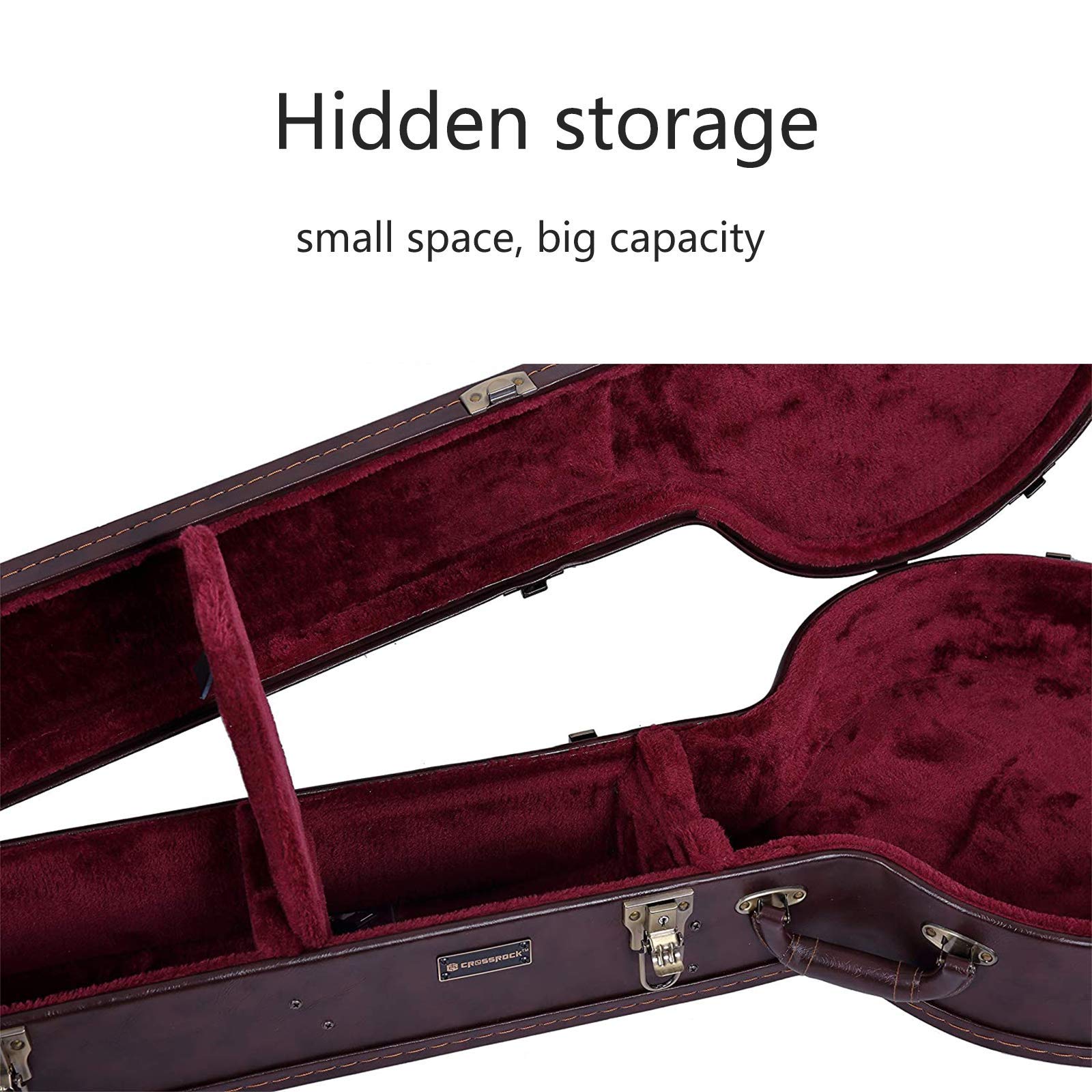 Crossrock CRW600BJBR Wooden Case for 5-String Resonator Banjo, Vintage Brown