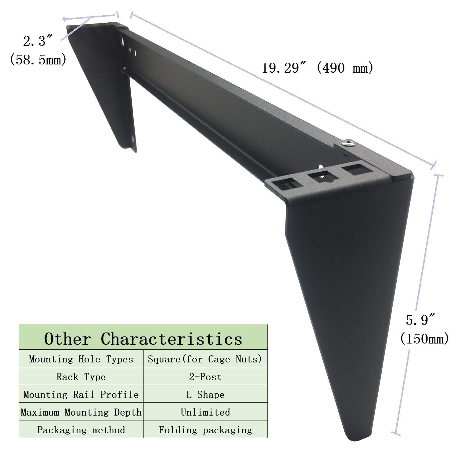 Jingchengmei 19 Inch 1U Heavy Duty Vertical Wall Mountable Rack And 125 Lb Wall Mountable Server Rack (Mft Hvwrf1U)