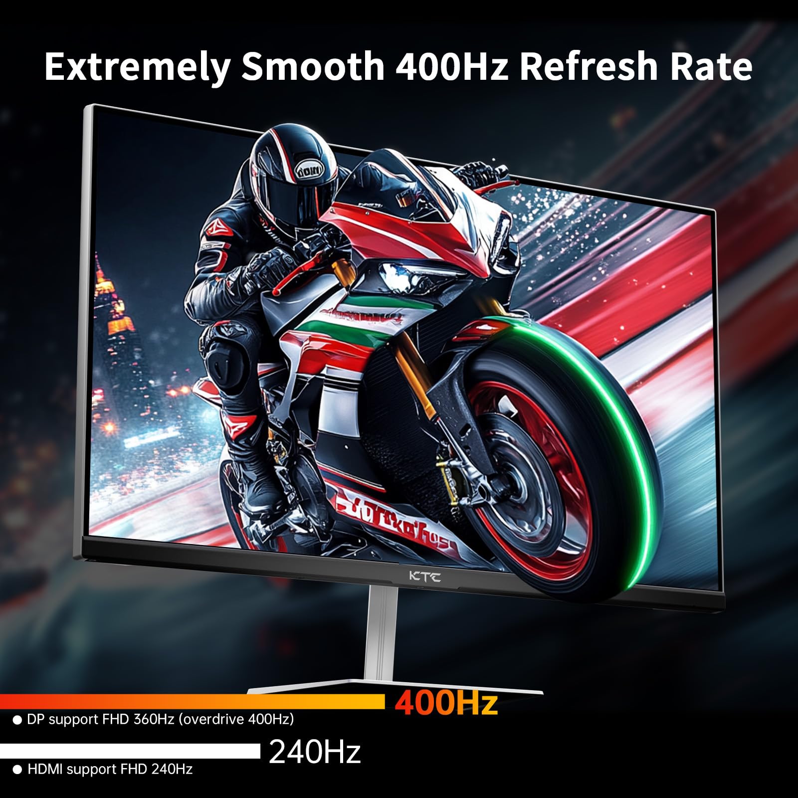 Ktc 24.5 Inch 400Hz Gaming Monitor, Fhd 1080P 240Hz Computer Monitor, Fast Ips, Freesync/G Sync Compatible, Hdr400, Displayport
