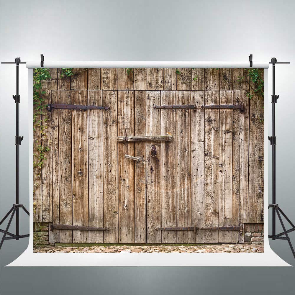 Riyidecor Rustic Wood Backdrop Farmhouse Barn Door Photography Backgrounds 10Wx8H Feet Retro Antique Brown Family Reunion Plank Shabby Chic Photo Shoot Party Birthday Decor Props Photo Shoot Vinyl
