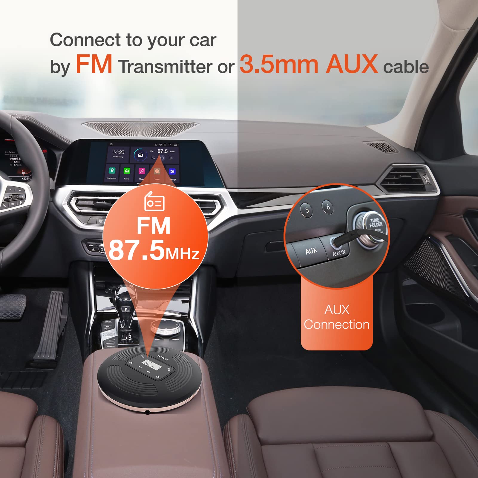 Hott Portable Cd Player With Bluetooth And Fm Transmitter,Portable Walkman Cd Player With Touch Buttons Backlight,Rechargeable D