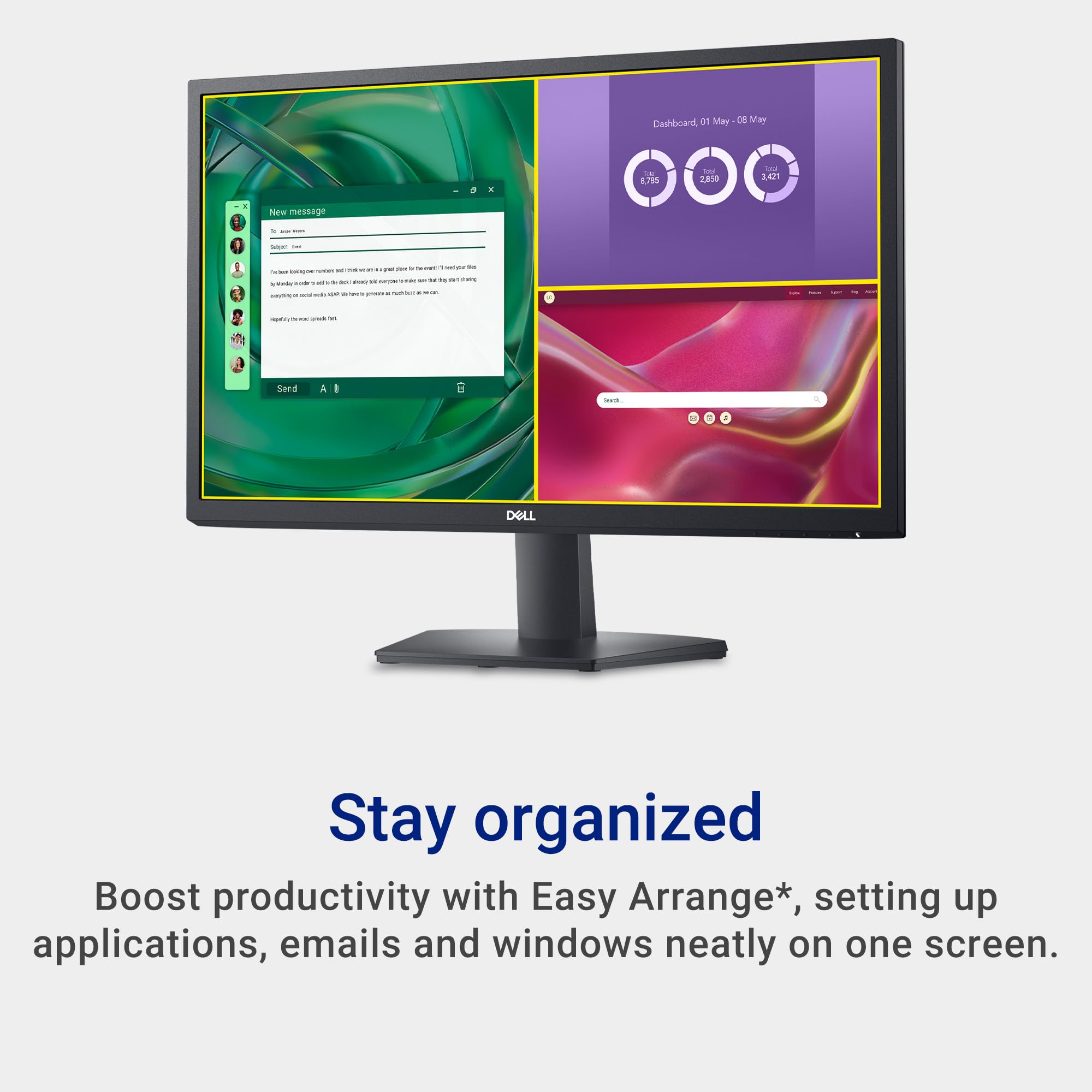 Dell 24 Se2425H Monitor - 23.8-Inch Full Hd (1920X1080), Va Panel, 5Ms Response Time, Tilt, Certified By Tv Rheinland For 3-Star