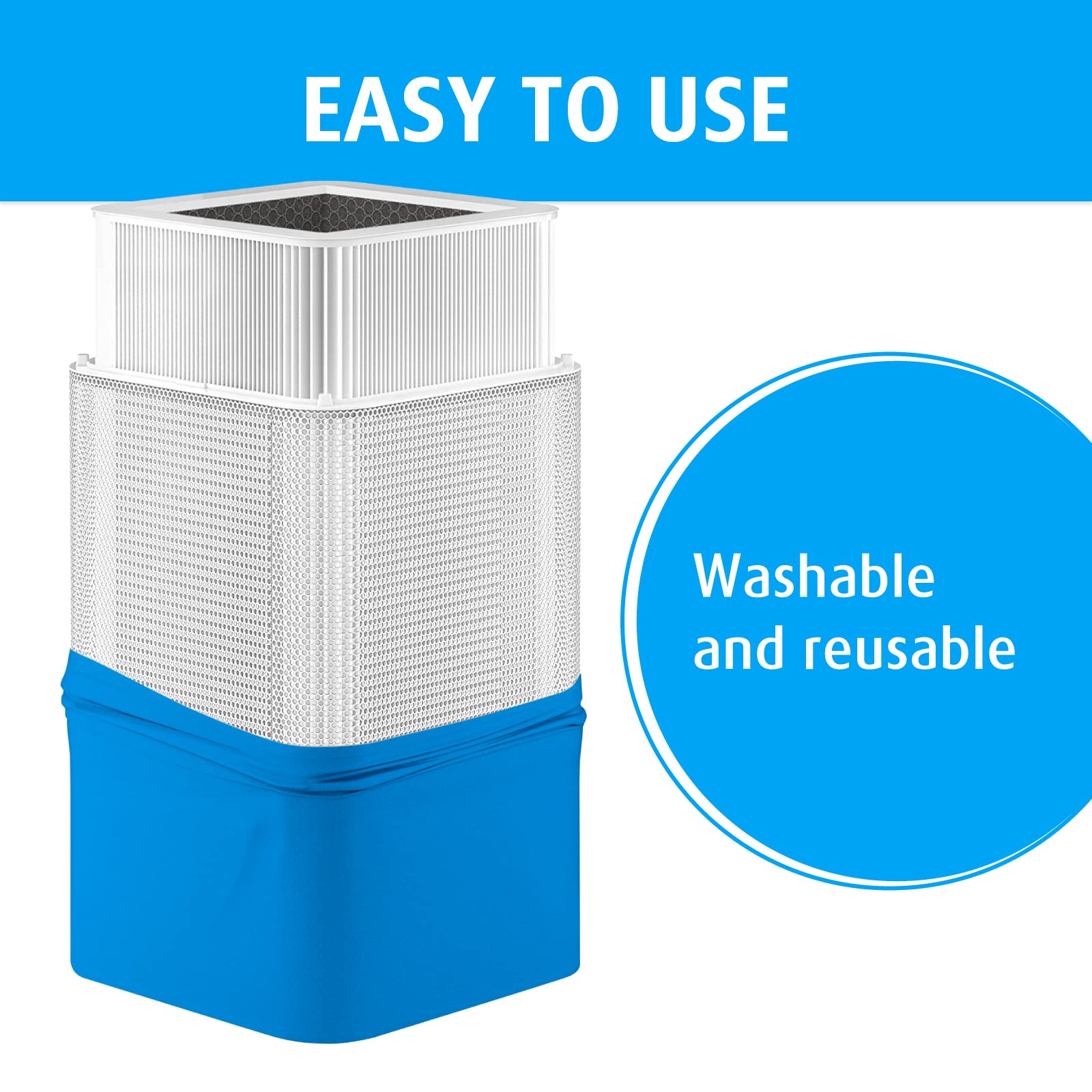 4 Pack 121 Replacement Washable Pre Filter For Blueair Blue Pure 121 Air Purifier, Removes Pollen, Dust, Pet Dander (Lunar Rock,