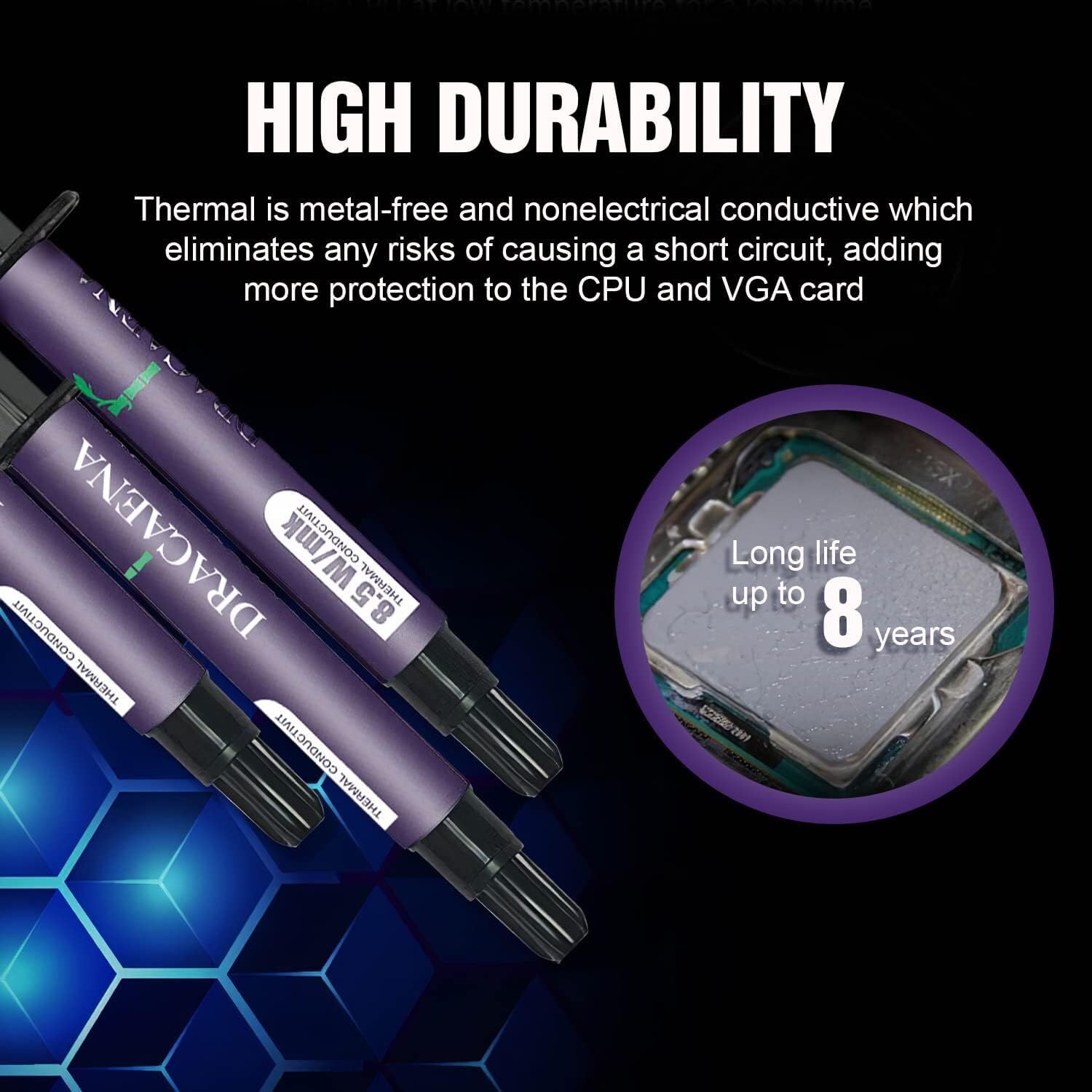 Dracaena 10 Pack Of Thermal Compound Paste (4 Gram), Carbon Based High Performance, Heatsink Paste, Thermal Compound Cpu For All