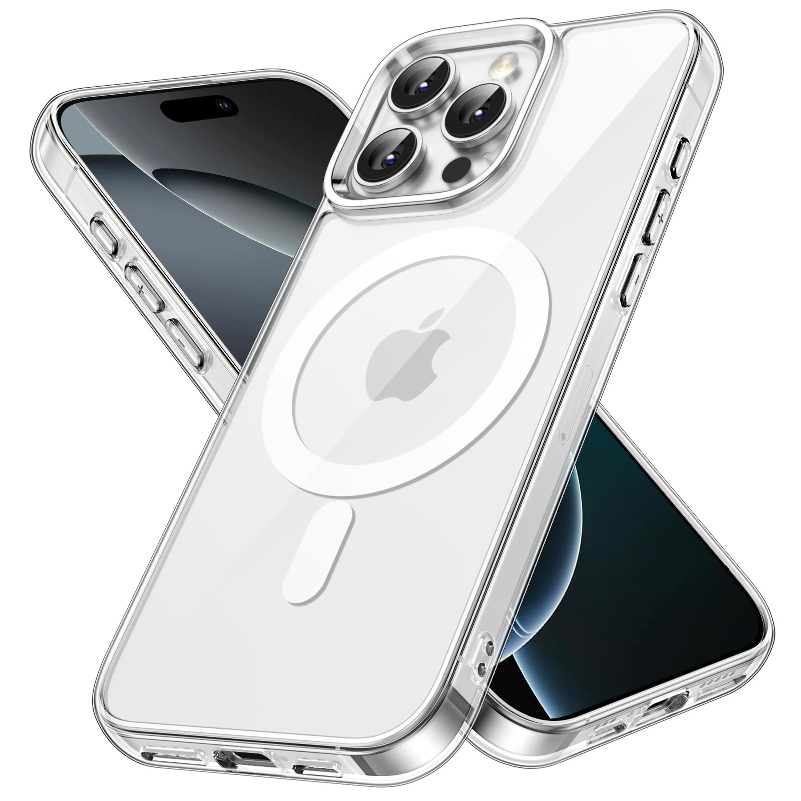 JETech Magnetic Case for iPhone 16 Pro 6.3-Inch Compatible with MagSafe, Shockproof Phone Bumper Cover, Anti-Scratch Clear Back 