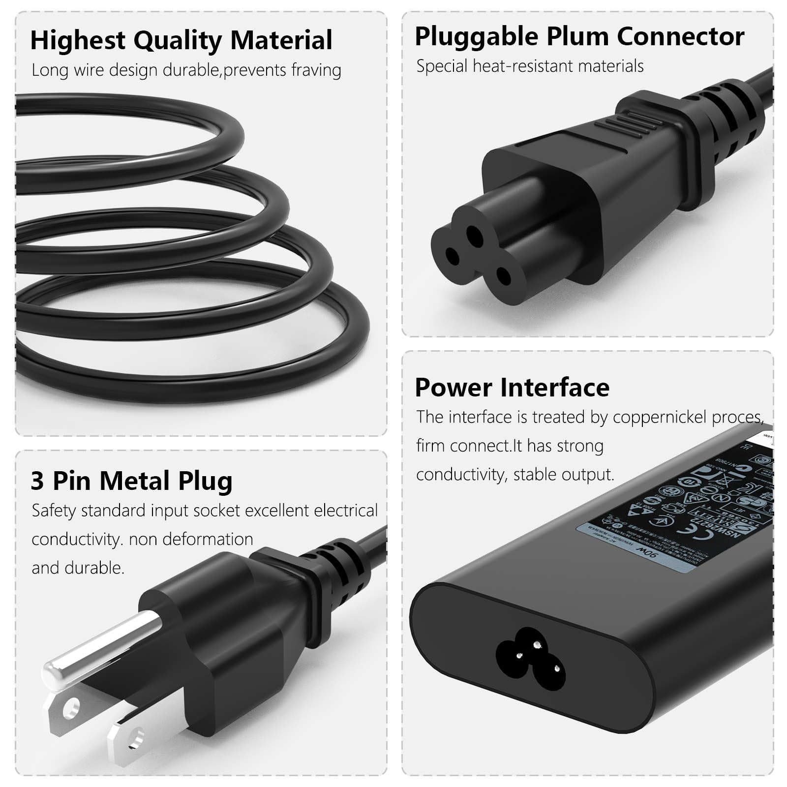 90W Usb C Ac Charger For Original Dell Latitude 3400,3500, 5289,5300 2In1,7400 2In1,7300, 7390 2In1, 7200 2In1,9410 2 In 1,9510,