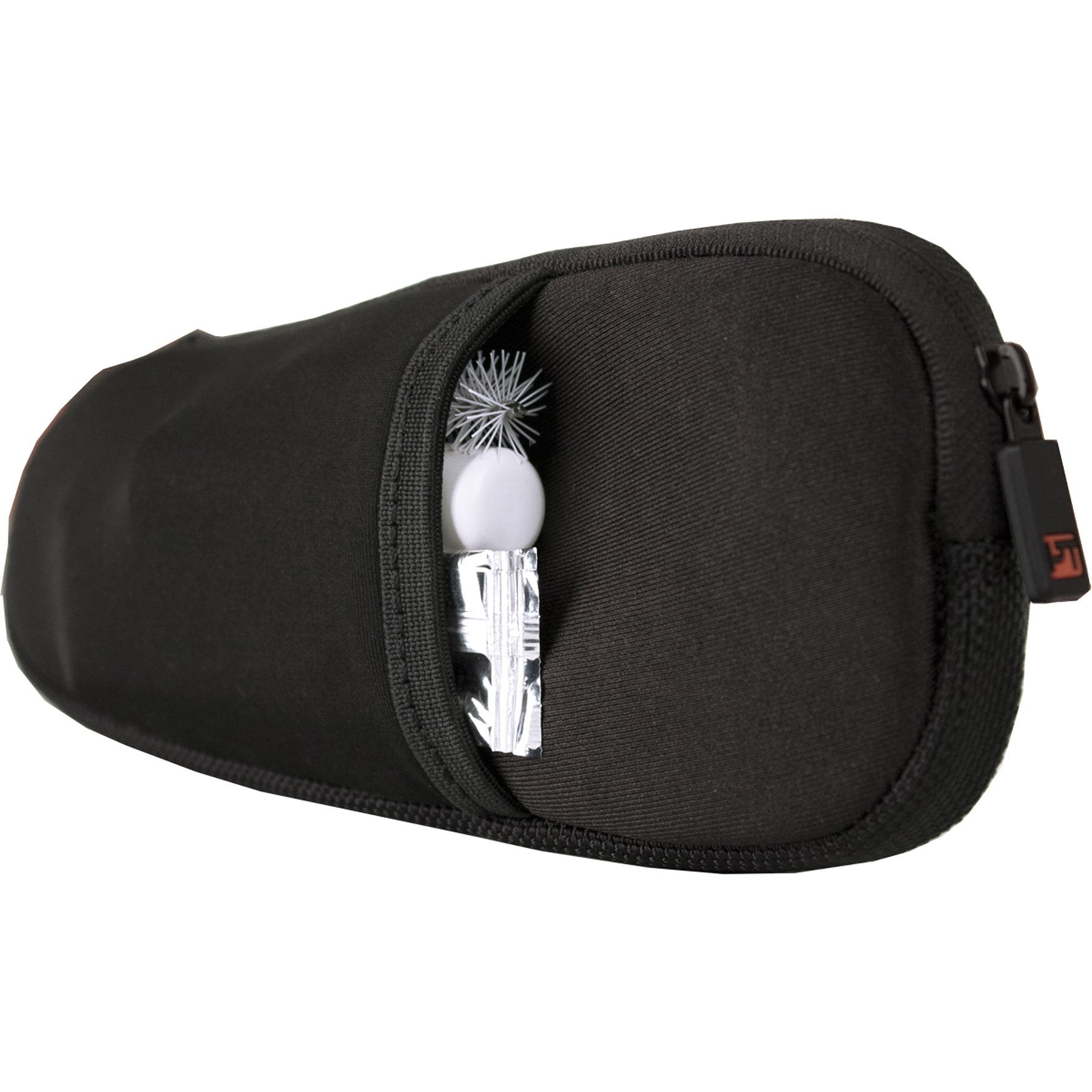 Baritone Saxophone Neoprene Mouthpiece Pouch With Zipper Closure - Black, Model N277