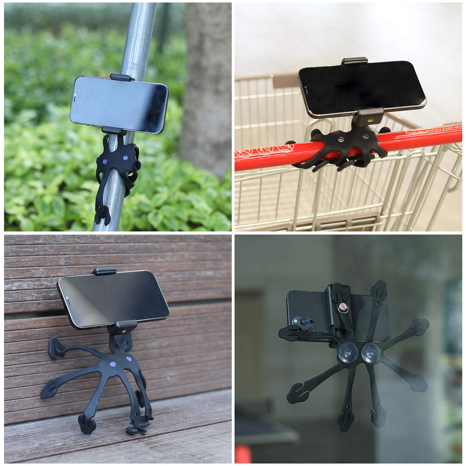 Wixgear Cell Phone Octopus Tripod, Universal Smartphone Holder Octopus Tripod 8 Legs For All Smartphones