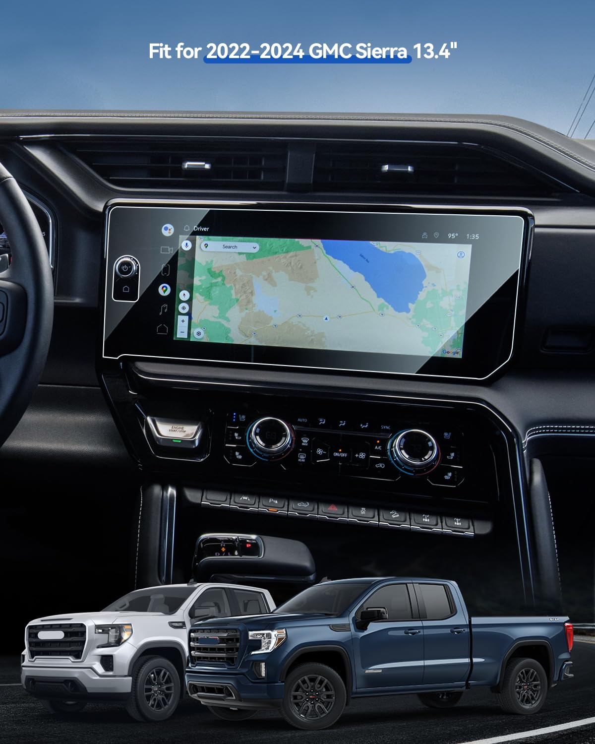 Lantu 2 Pack Sierra Screen Protector For Gmc Sierra Accessories Anti Reflective Nano Film Fits 2022 2024 Sierra 1500&2024 Sierra