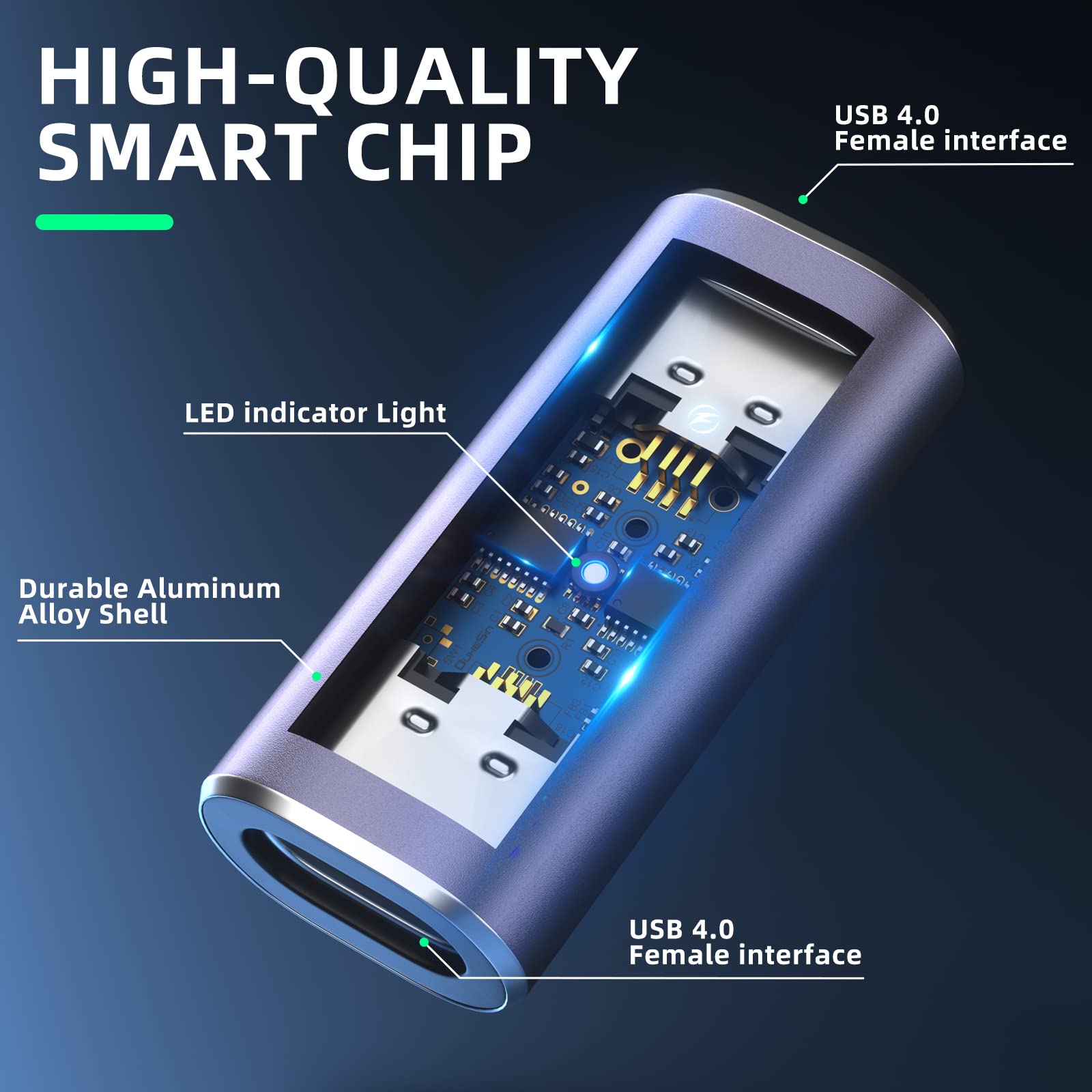 Duhesin Usb C Coupler (4 Pack)   Female To Female Adapter, Pd 240W, 40 Gbps, 8K 60Hz Video, Compatible With Thunderbolt 4/3, Macbook Pro/Air, Usb C Hub & More Type C Devices