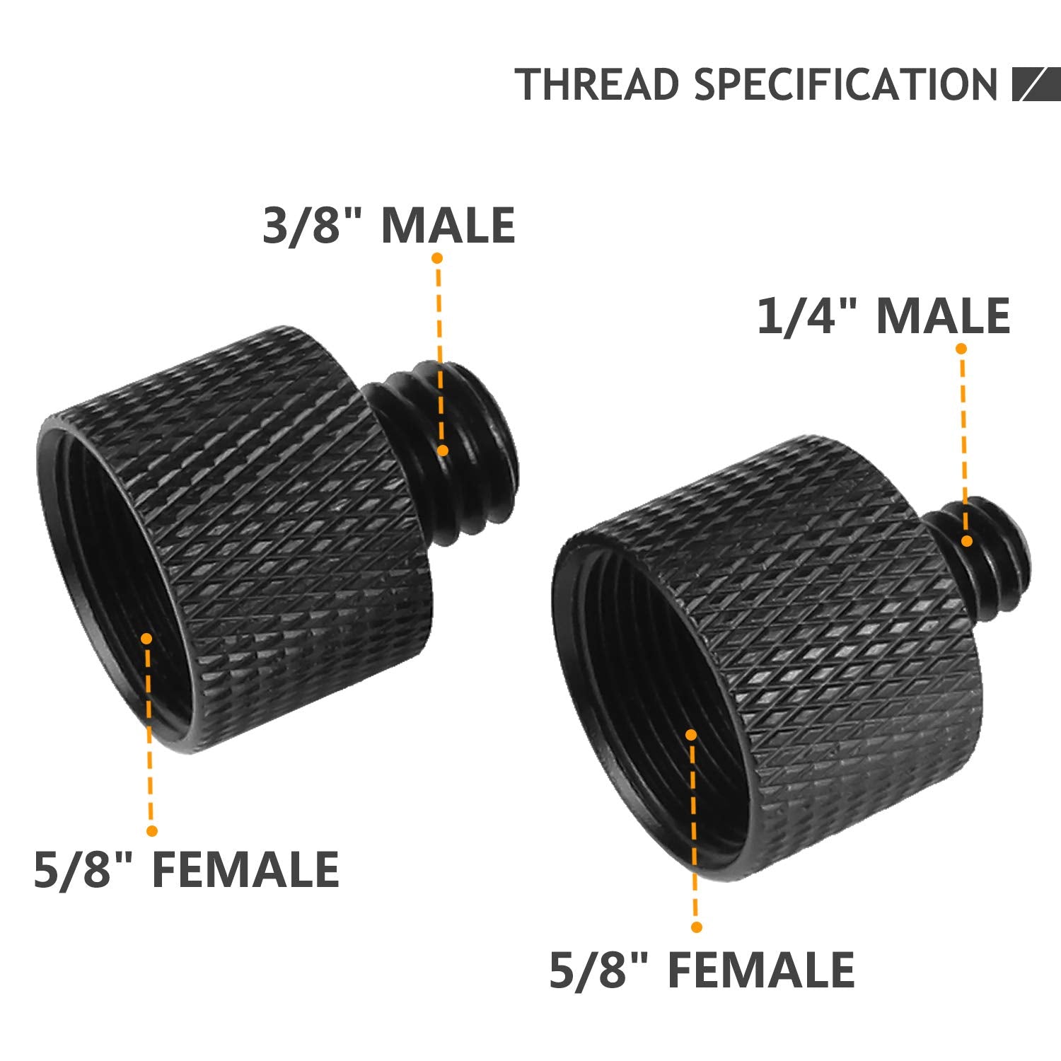 Frgyee Mic Screw Adapter Thread 5/8 To 1/4 Adapter And 5/8 To 3/8 Adapter Set For Microphone Stand To Tripod And Camera Adapter