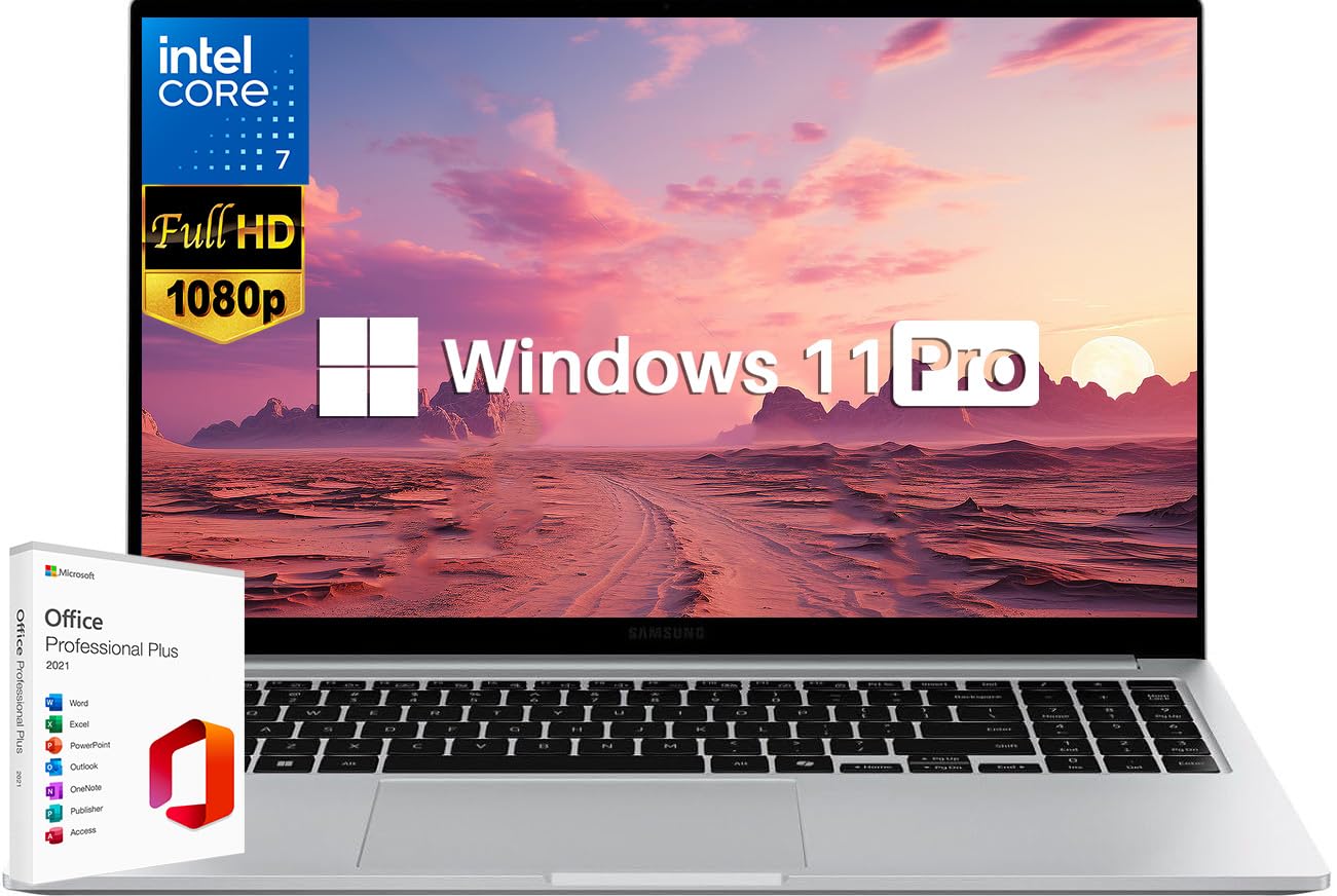 SAMSUNG Newest Galaxy Book4 Business Laptop Copilot AI PC, 15.6 FHD Display, Windows 11 Pro, Intel 10-core Ultra 7-150U, 16GB RA