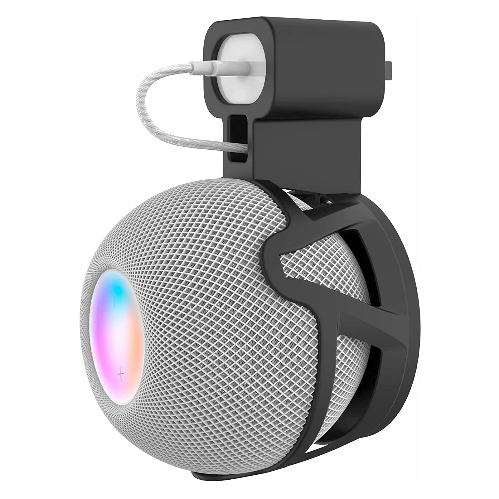 Cuhioy Outlet Wall Mount Holder For Homepod Mini, Plug Mount Stand With Cord Management For Space Saving, No Messy Cords Or Scre