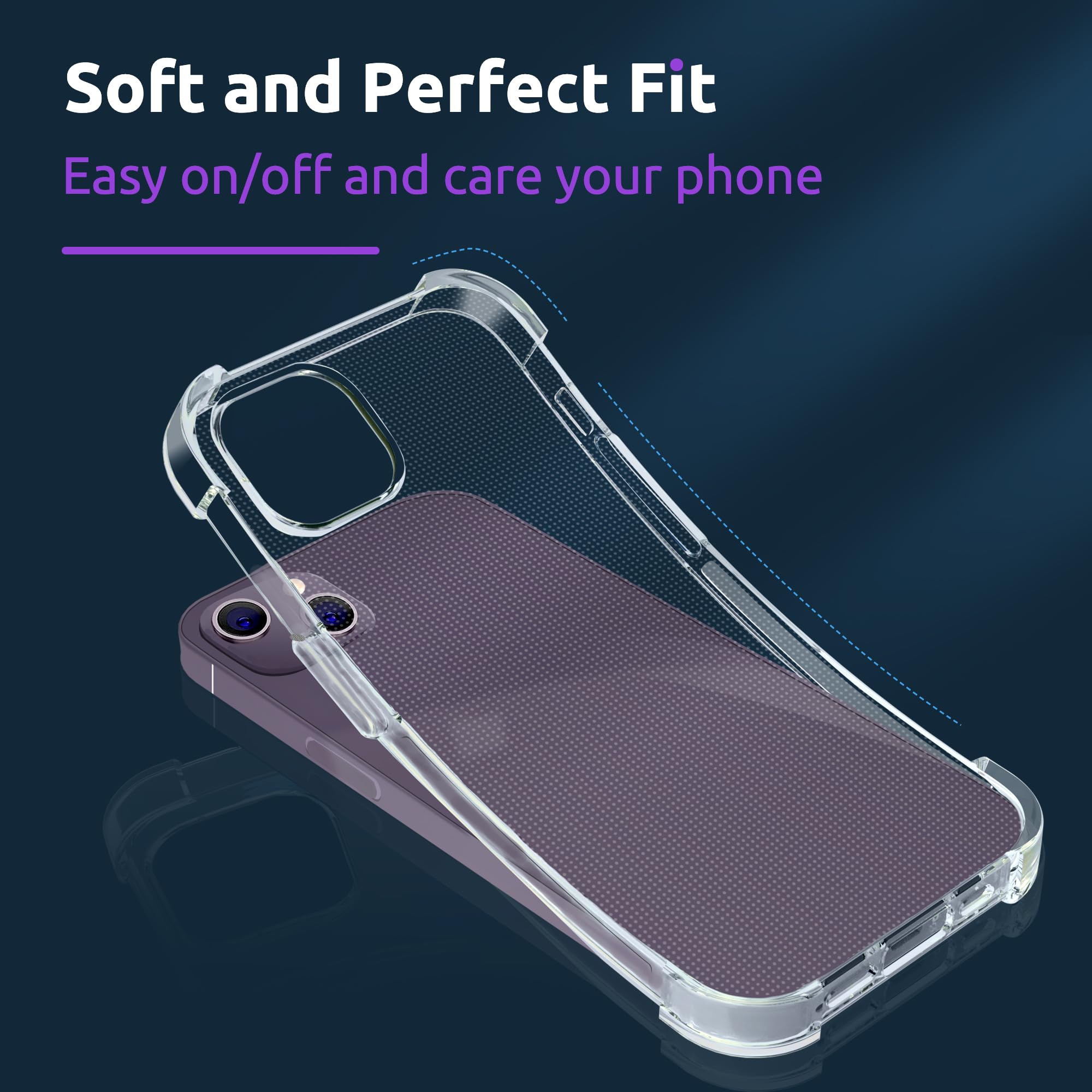 Quanzhou Chenchenchen E Commerce Co.,Ltd Designed For Iphone 14 Case 6.1 Inch, Shockproof Bumper Cover, Anti Scratch Clear