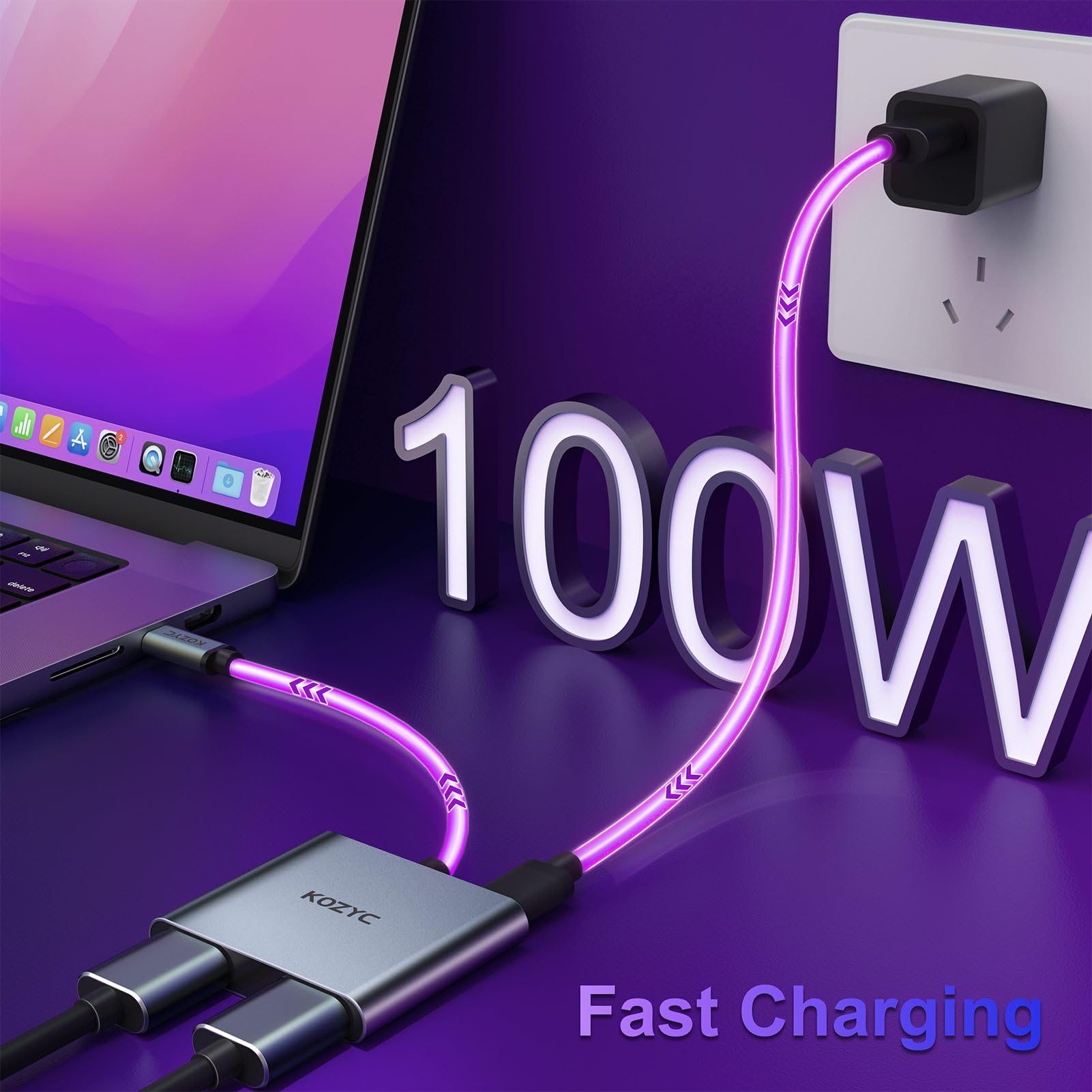 Usb C To Dual Hdmi Adapter 4K@30Hz, Kozyc Usb C Hub Multiport Adapter With 2Xhdmi, Usb 3.0, 100W Pd, Support Usb C To Hdmi Split