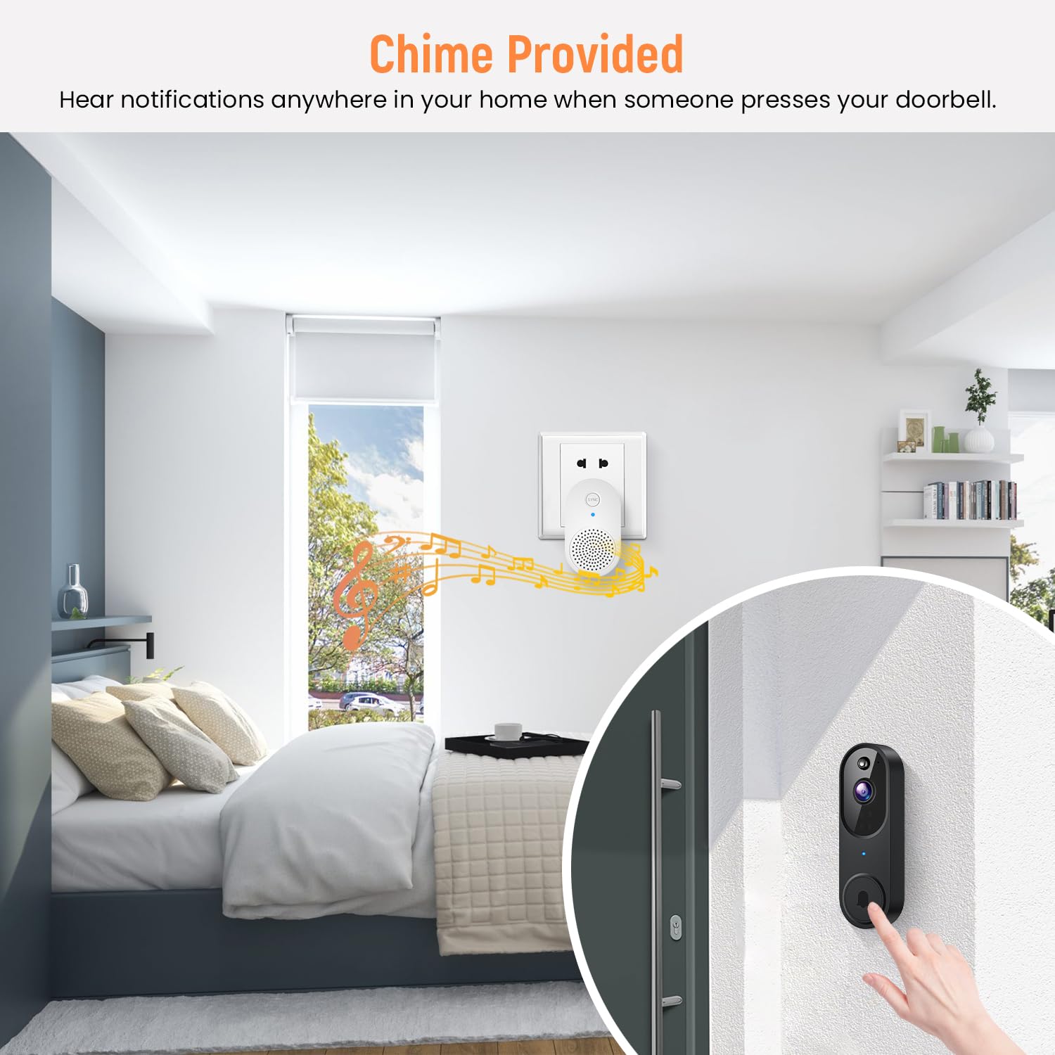 Gridtera Smart Video Doorbell Camera Wireless, Ai Human Detection And Instant Alerts, Night Vision, 2 Way Audio, Battery Powered