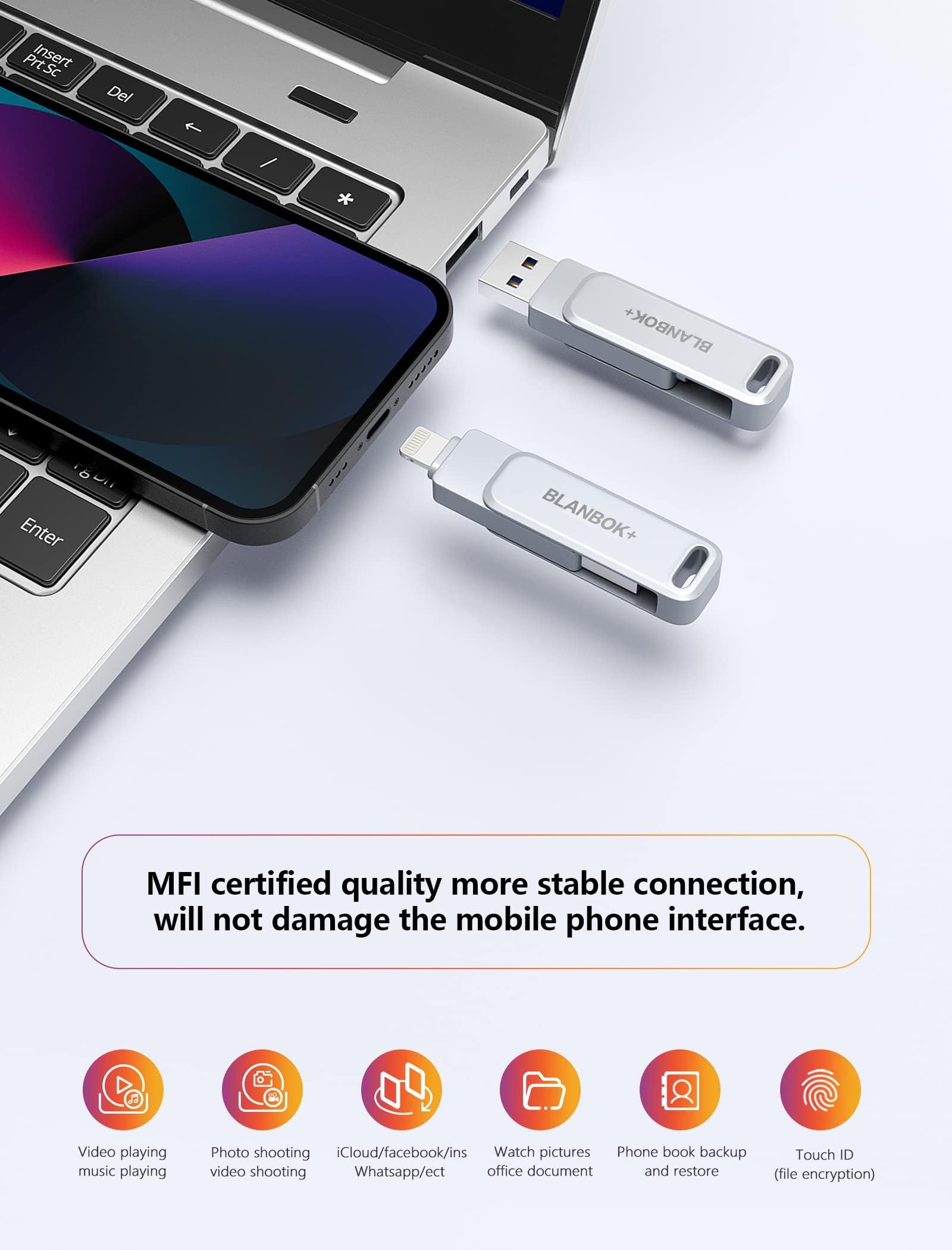 Mfi Certified 512Gb Flash Drive Thumb Drives Usb Memory Stick High Speed Jump Drive, Portable Photo Stick External Storage Iphon