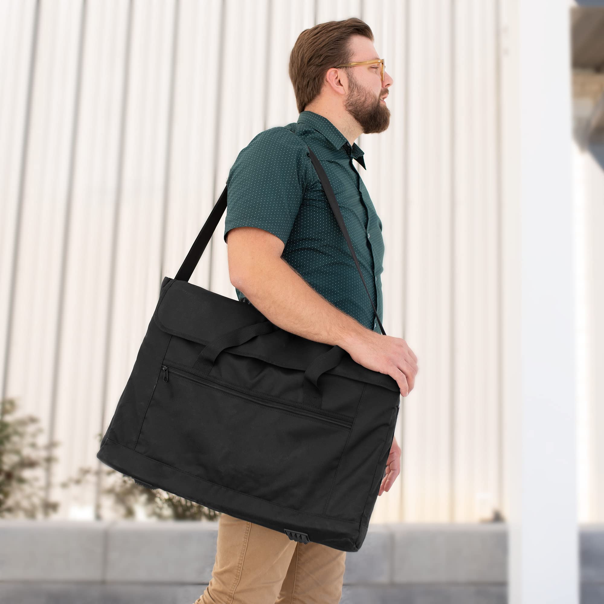 Vivo Carrying Case For Up To 24 Inch Computer Monitors, Padded Travel Bag With Front Accessory Pocket, Removable Shoulder Strap,