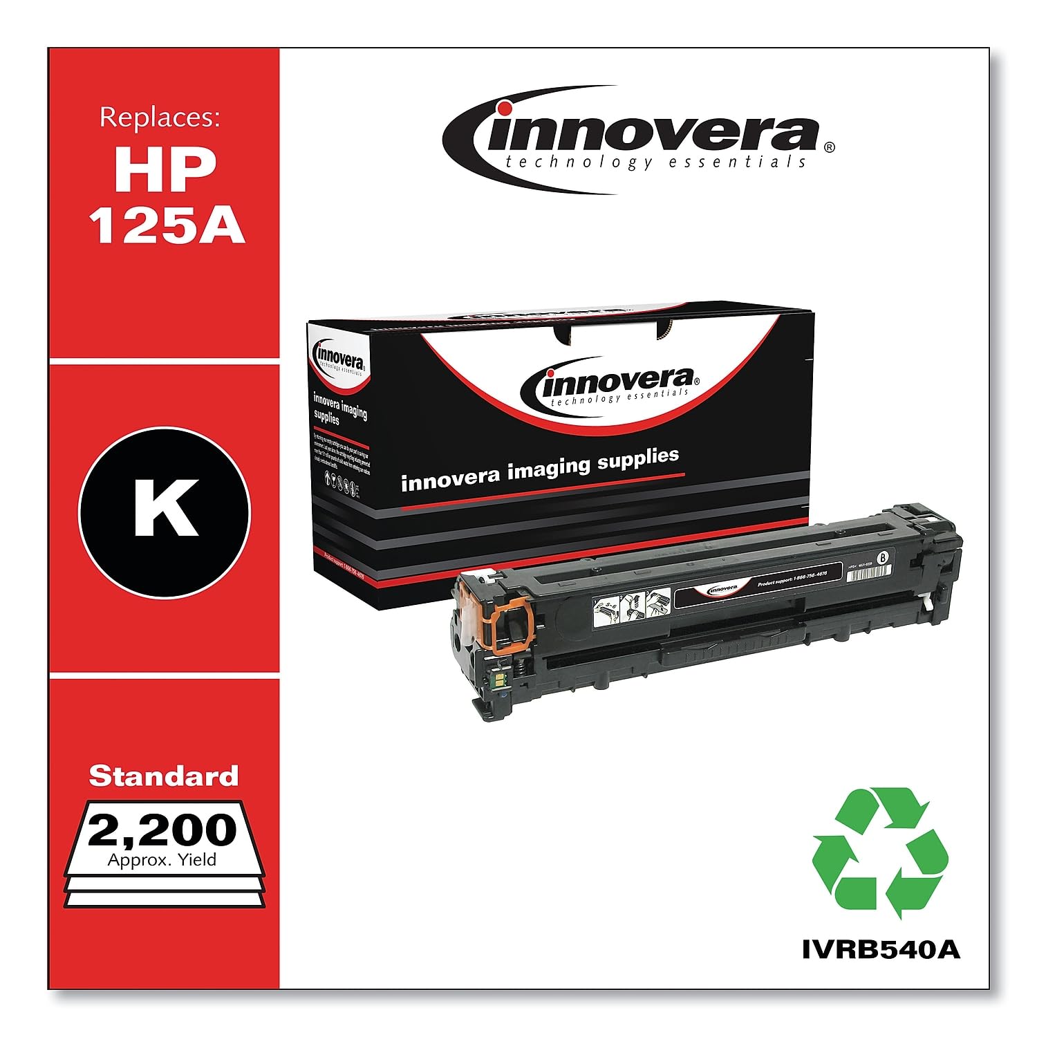 Innovera Ivrb540A Remanufactured Black Toner Replacement For Cb540A #125A 2200 Page Yield