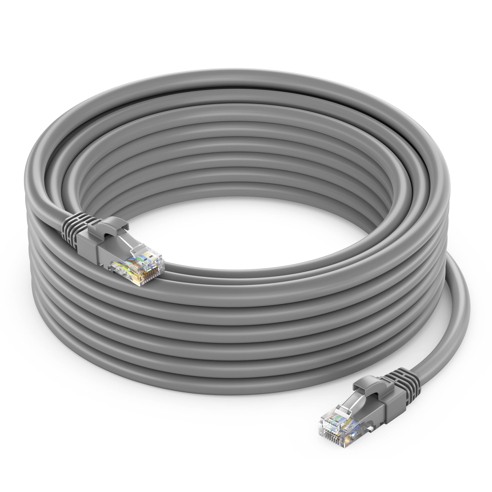 Maximm Cat 6 Ethernet Cable 20 Ft   High Speed Lan Cable, Internet Cable, Patch Cable, And Network Cable   Utp, 10Gbps, 550Mhz Ethernet Cord   Gray