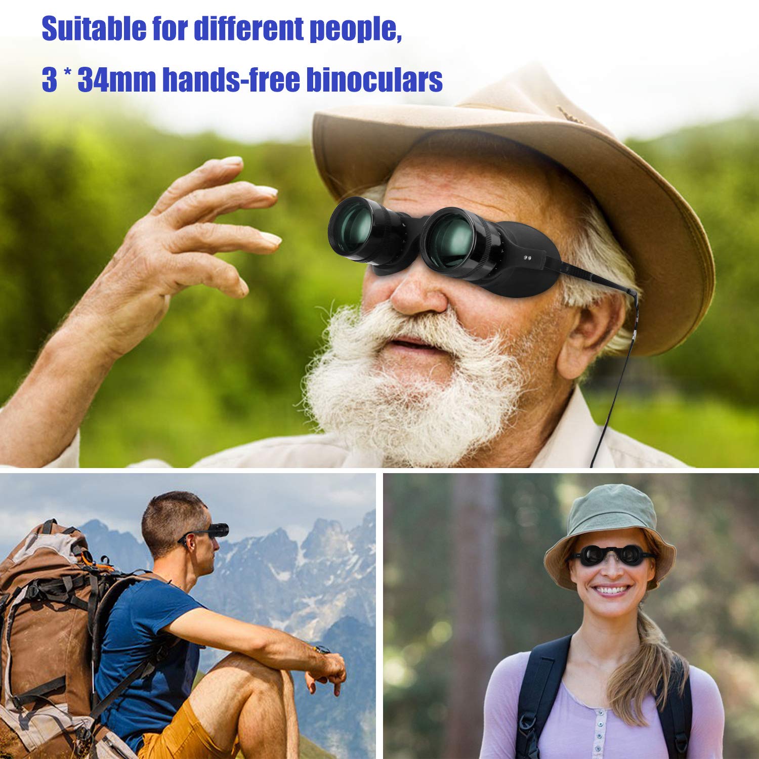 Professional Hands Free Binocular Glasses For Fishing, Bird Watching, Sports, Concerts, Theater, Opera, Tv, Sight Seeing, Hands